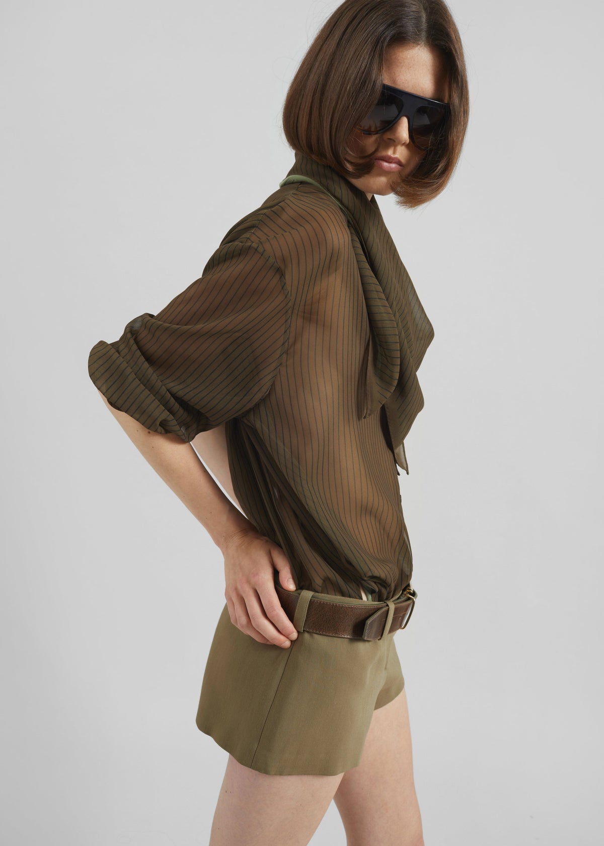 Peri Striped Shirt - Olive/Black Stripe – view 11 of 14