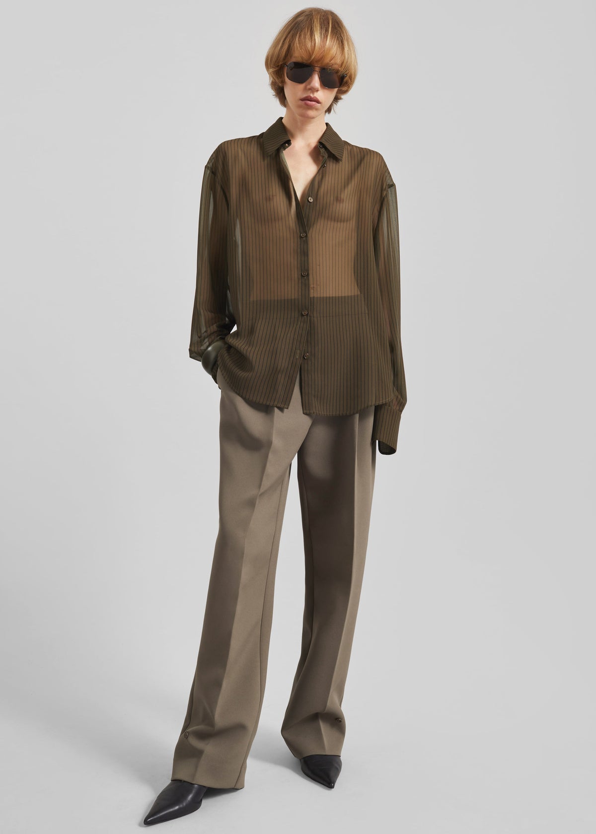 Peri Striped Shirt - Olive/Black Stripe – view 9 of 14