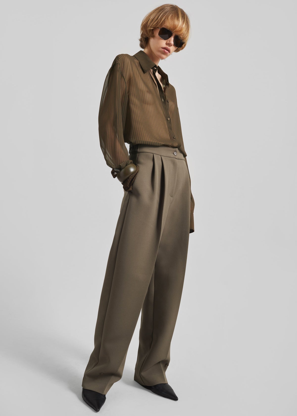 Peri Striped Shirt - Olive/Black Stripe – view 7 of 14