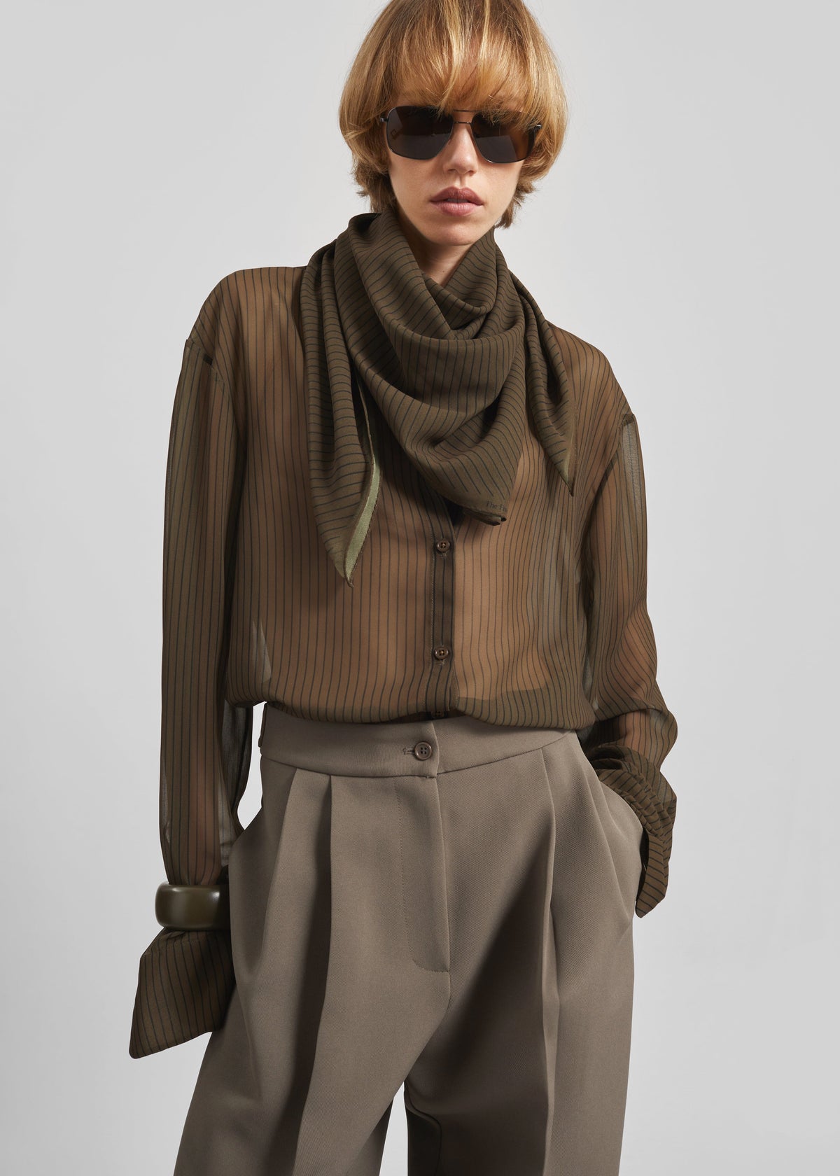 Peri Striped Shirt - Olive/Black Stripe – view 12 of 14
