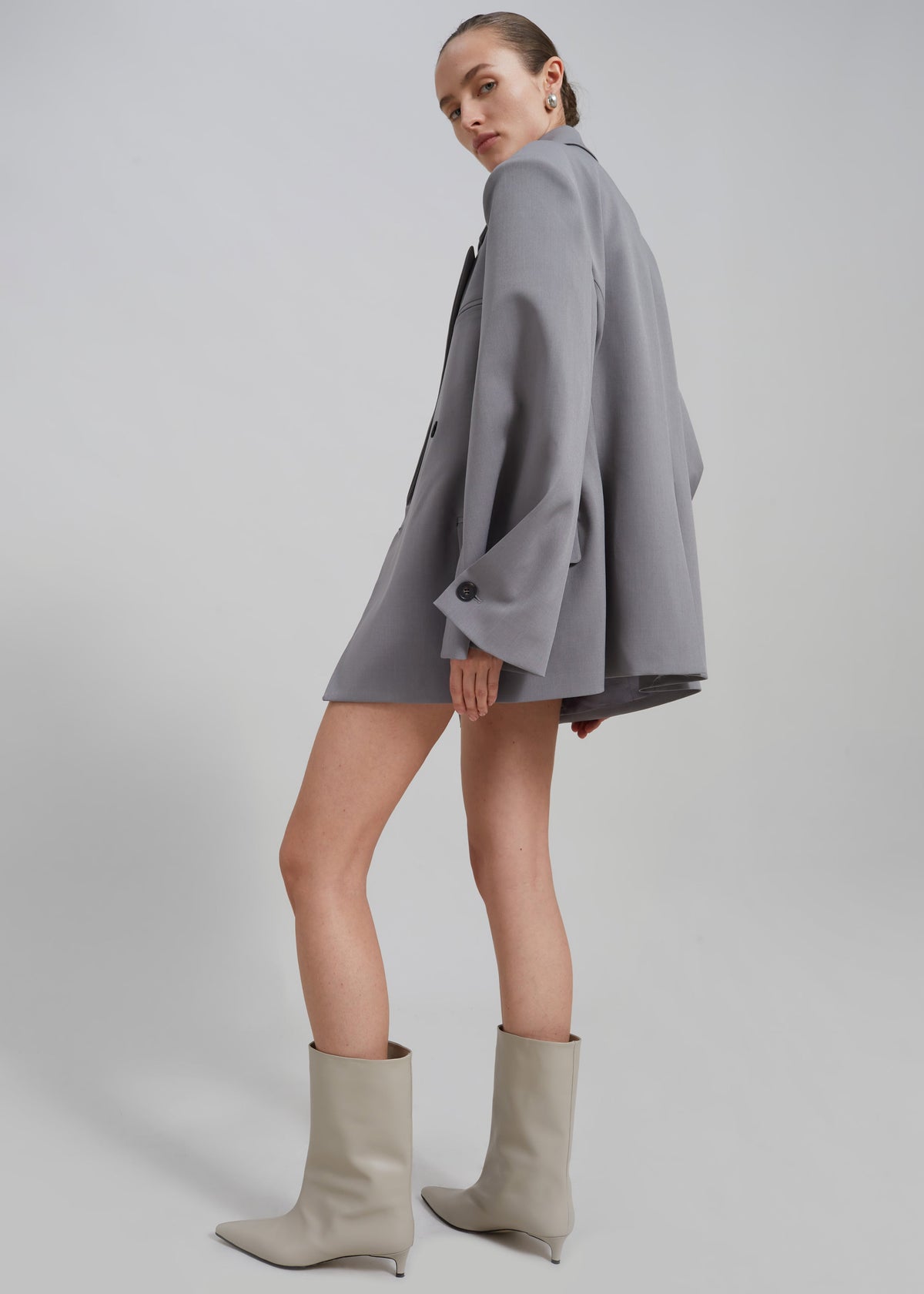 Pia Boxy Blazer - Grey – view 2 of 11