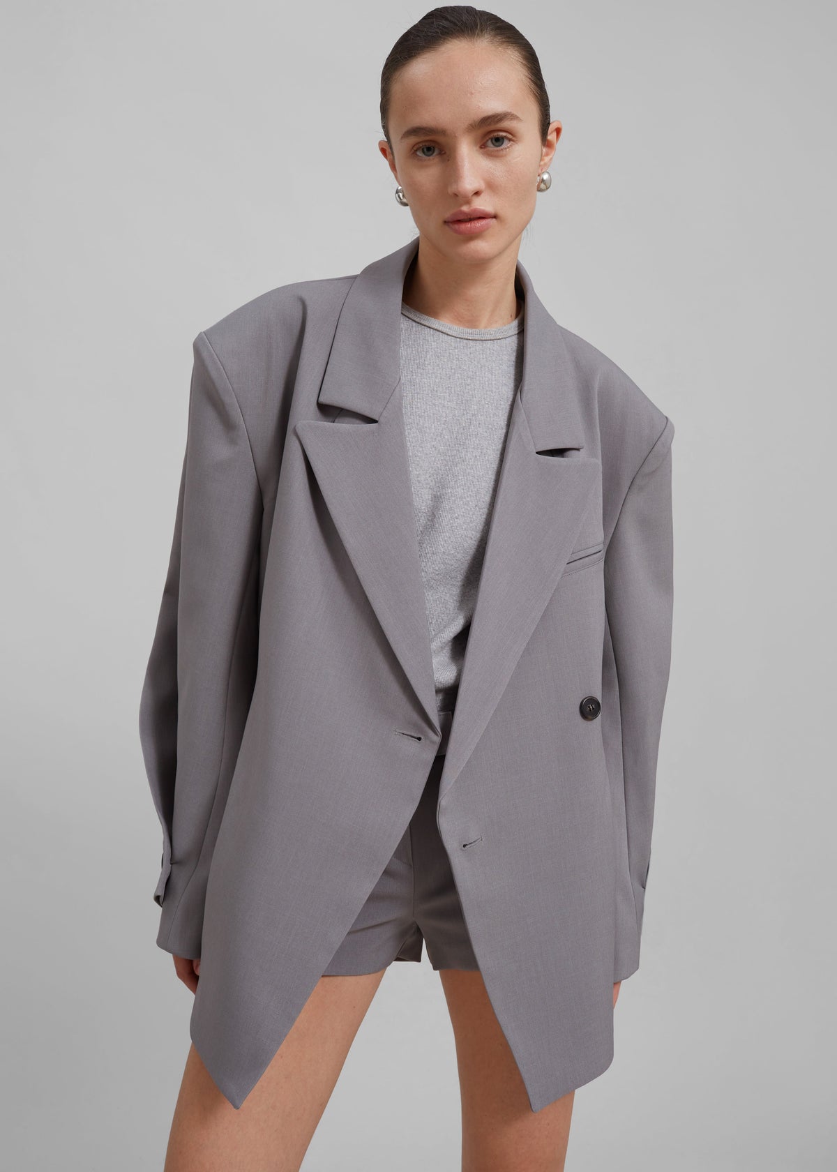 Pia Boxy Blazer - Grey – view 4 of 11