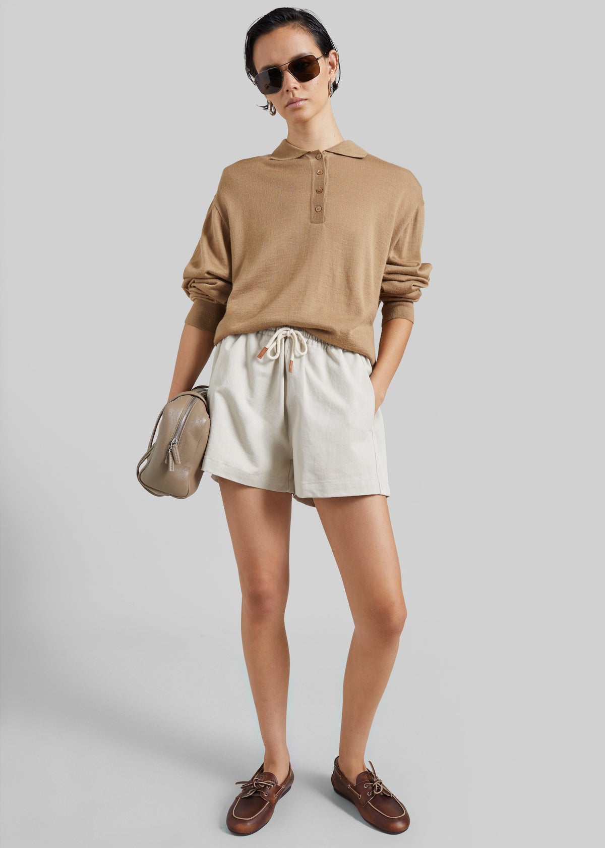 Pierno Cotton Shorts - Beige – view 3 of 9