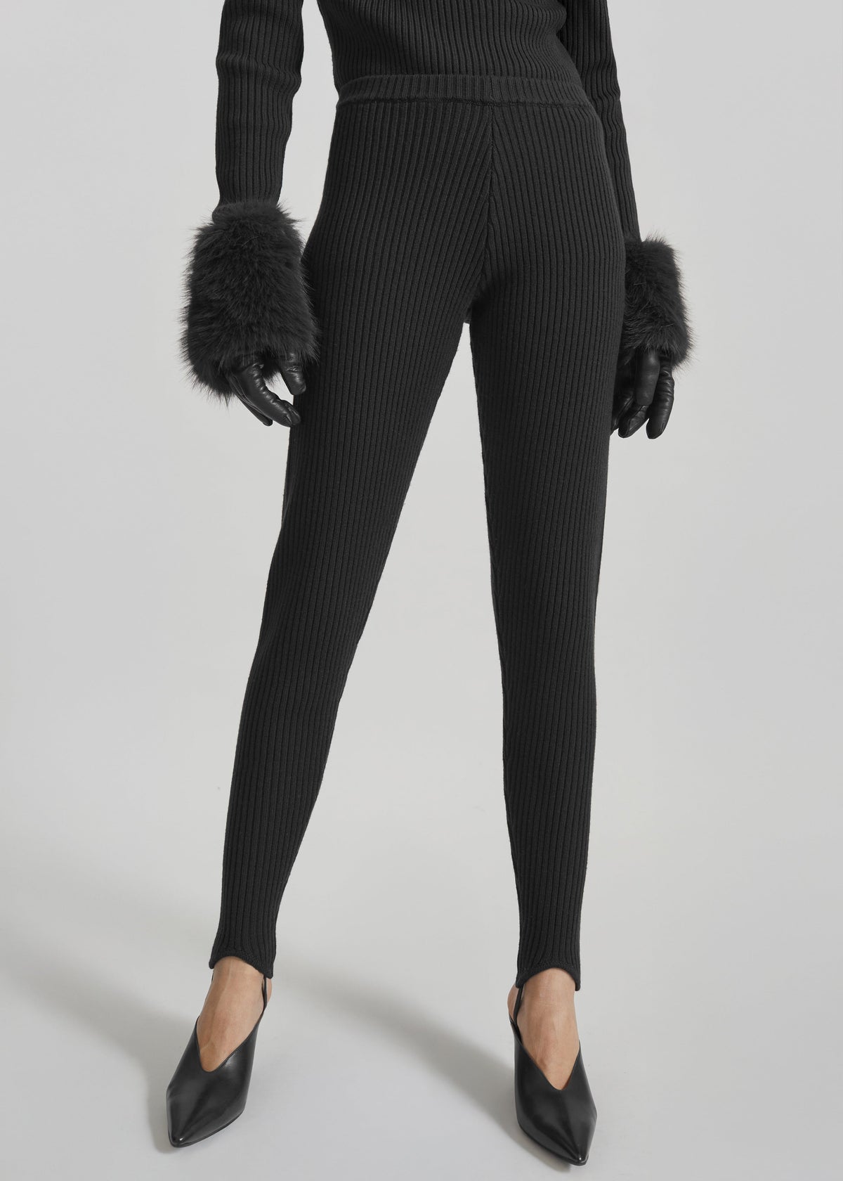 Piuma Knit Stirrup Leggings - Black – view 2 of 10
