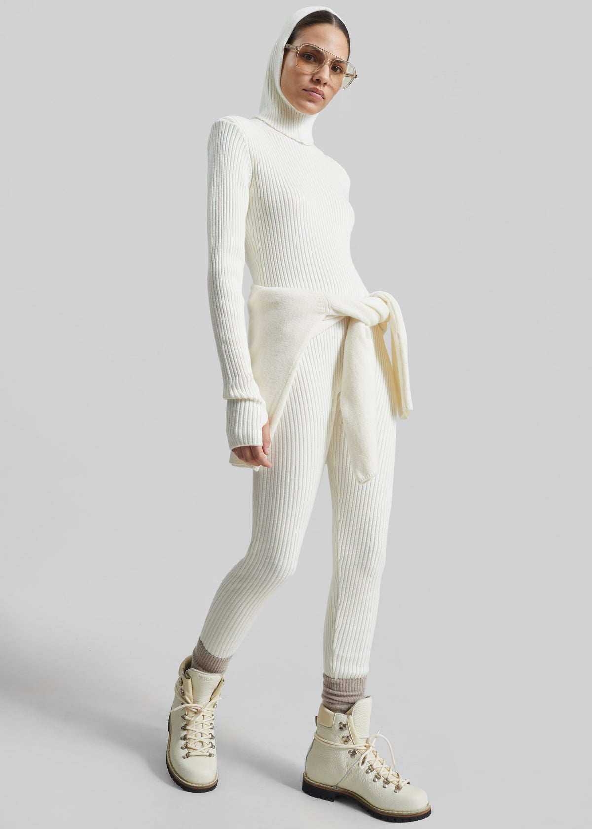 Piuma Knit Stirrup Leggings - White – view 1 of 9