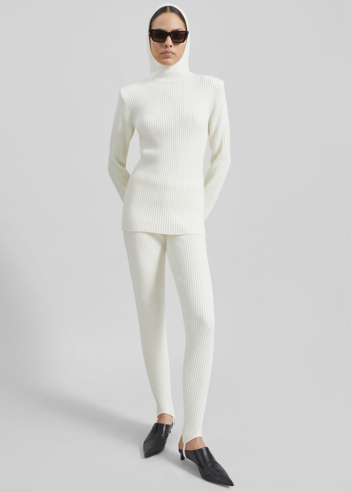 Piuma Knit Stirrup Leggings - White – view 6 of 9