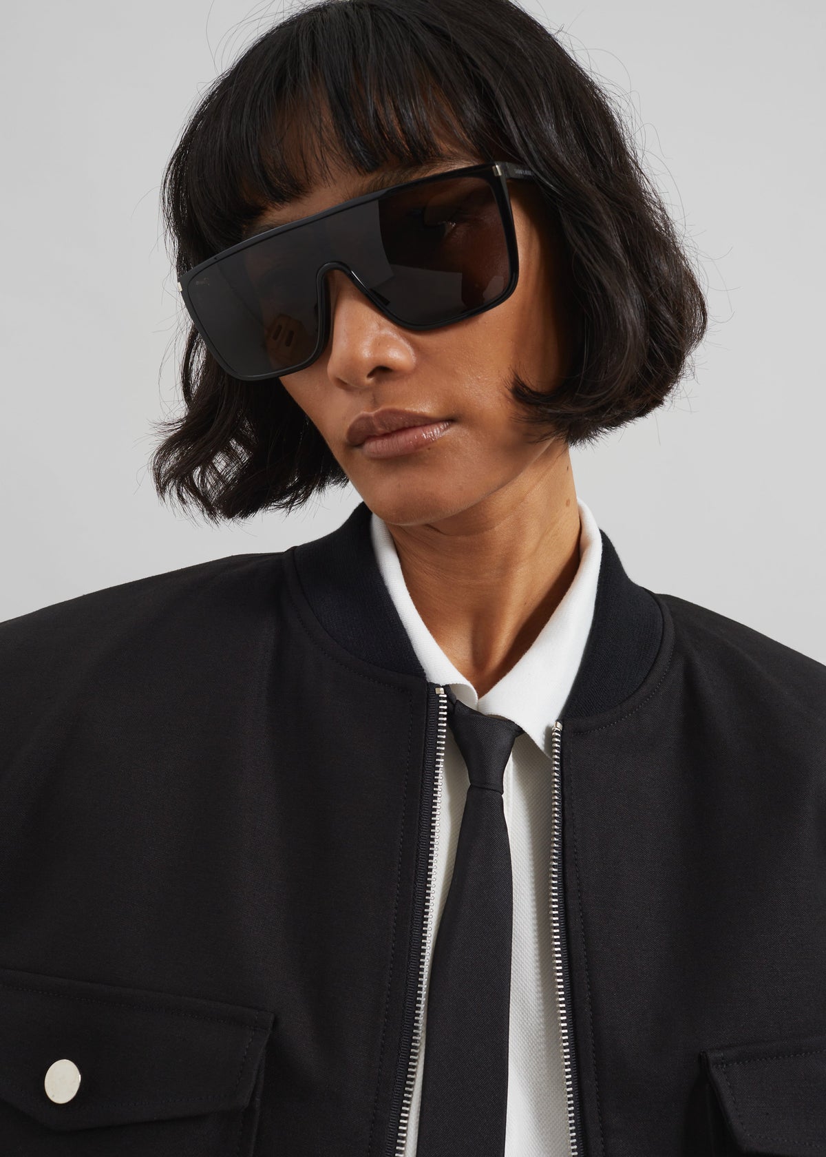 Pomona Crop Bomber Jacket - Black – view 5 of 8