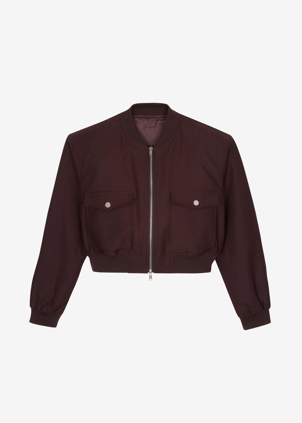 Pomona Crop Bomber Jacket - Burgundy – view 9 of 9