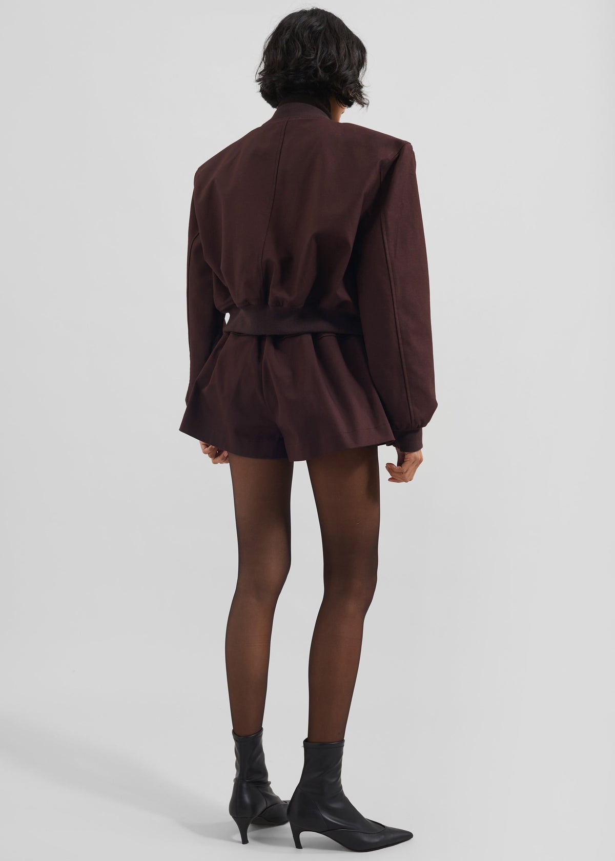 Pomona Crop Bomber Jacket - Burgundy – view 8 of 9