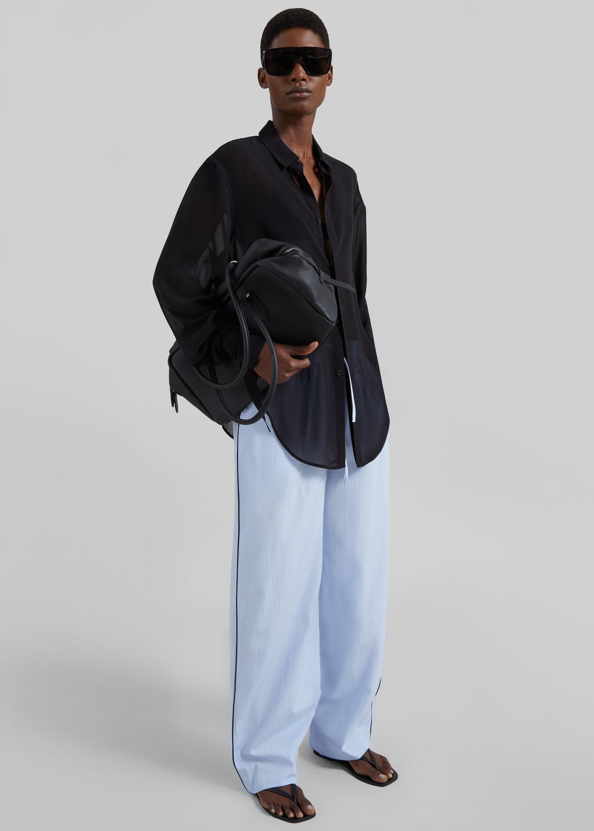 Porto Contrast Piped Pants - Blue/White Stripe – view 4 of 11