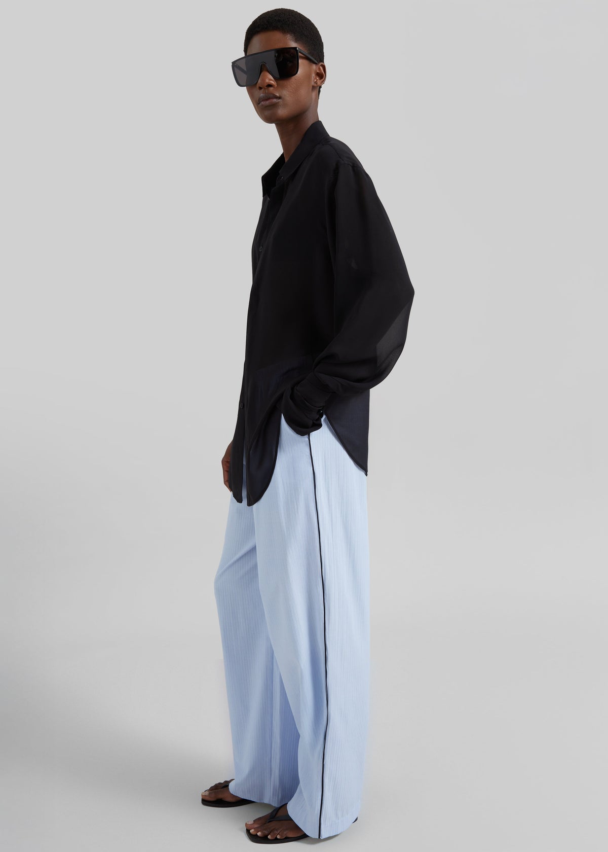 Porto Contrast Piped Pants - Blue/White Stripe – view 1 of 11