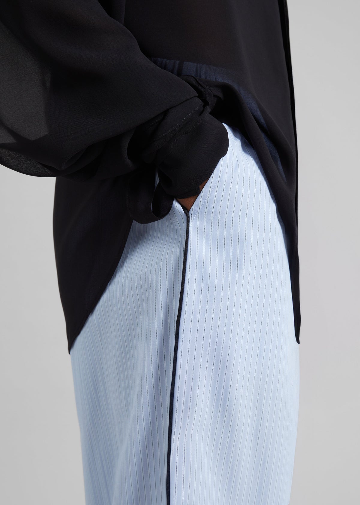 Porto Contrast Piped Pants - Blue/White Stripe – view 3 of 11