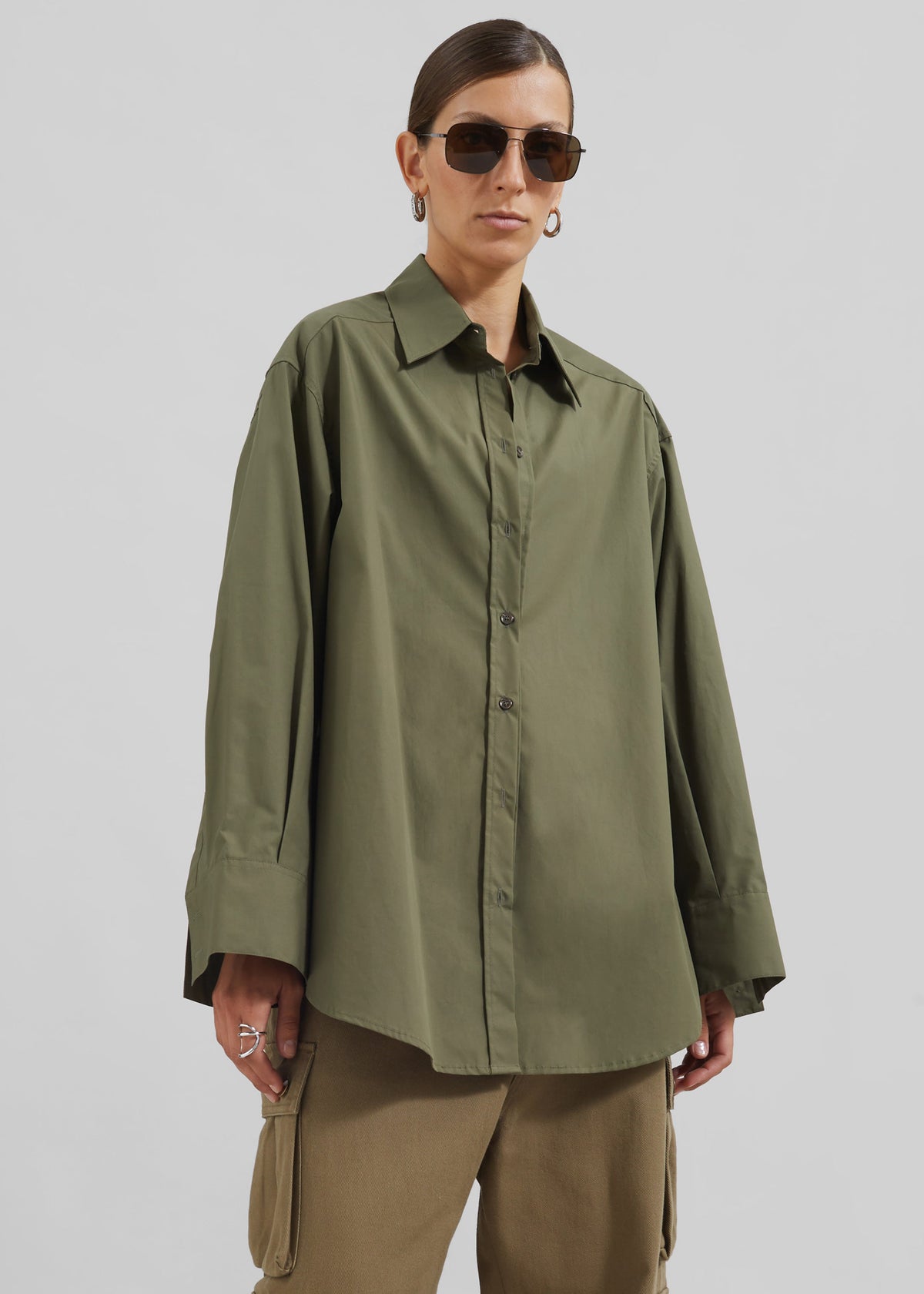 Prato Button Up Shirt - Khaki – view 11 of 14