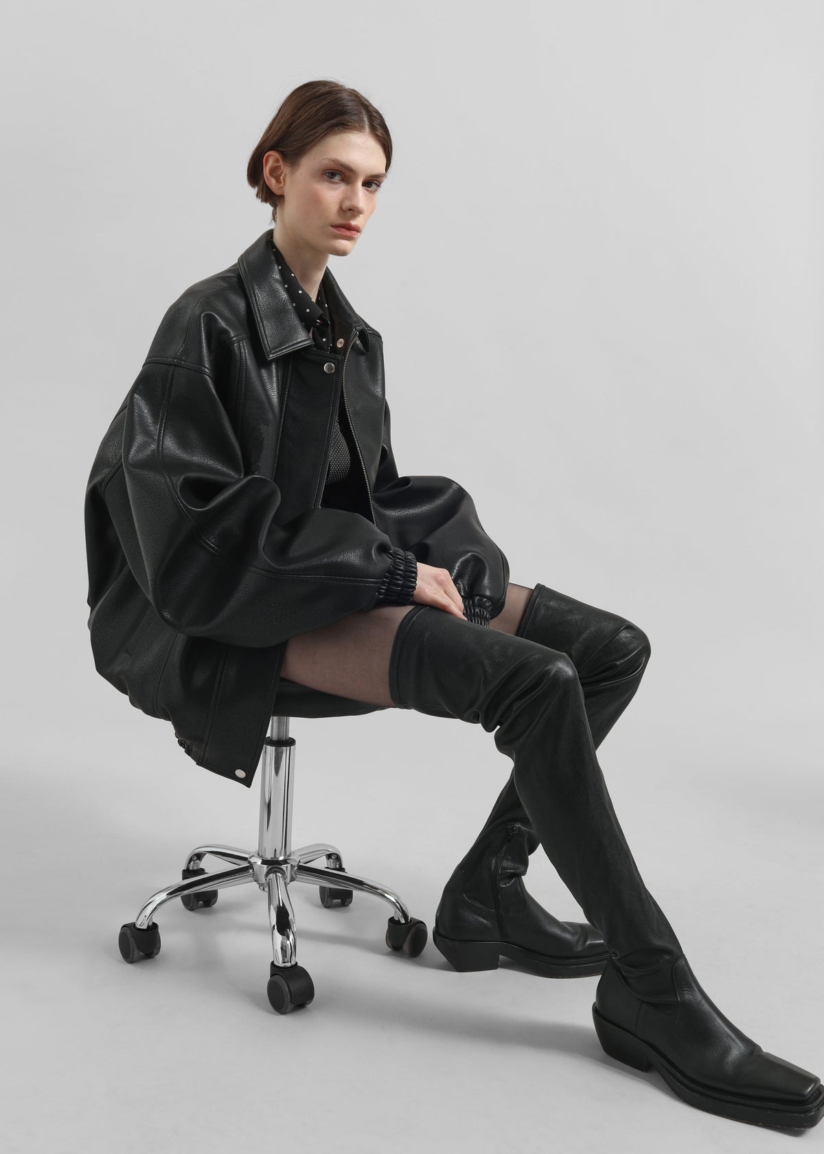 Prescott Faux Leather Jacket - Black – view 1 of 10