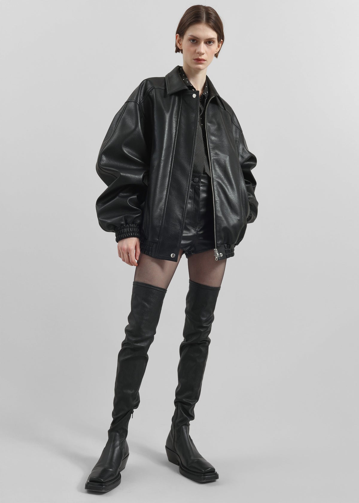 Prescott Faux Leather Jacket - Black – view 3 of 10