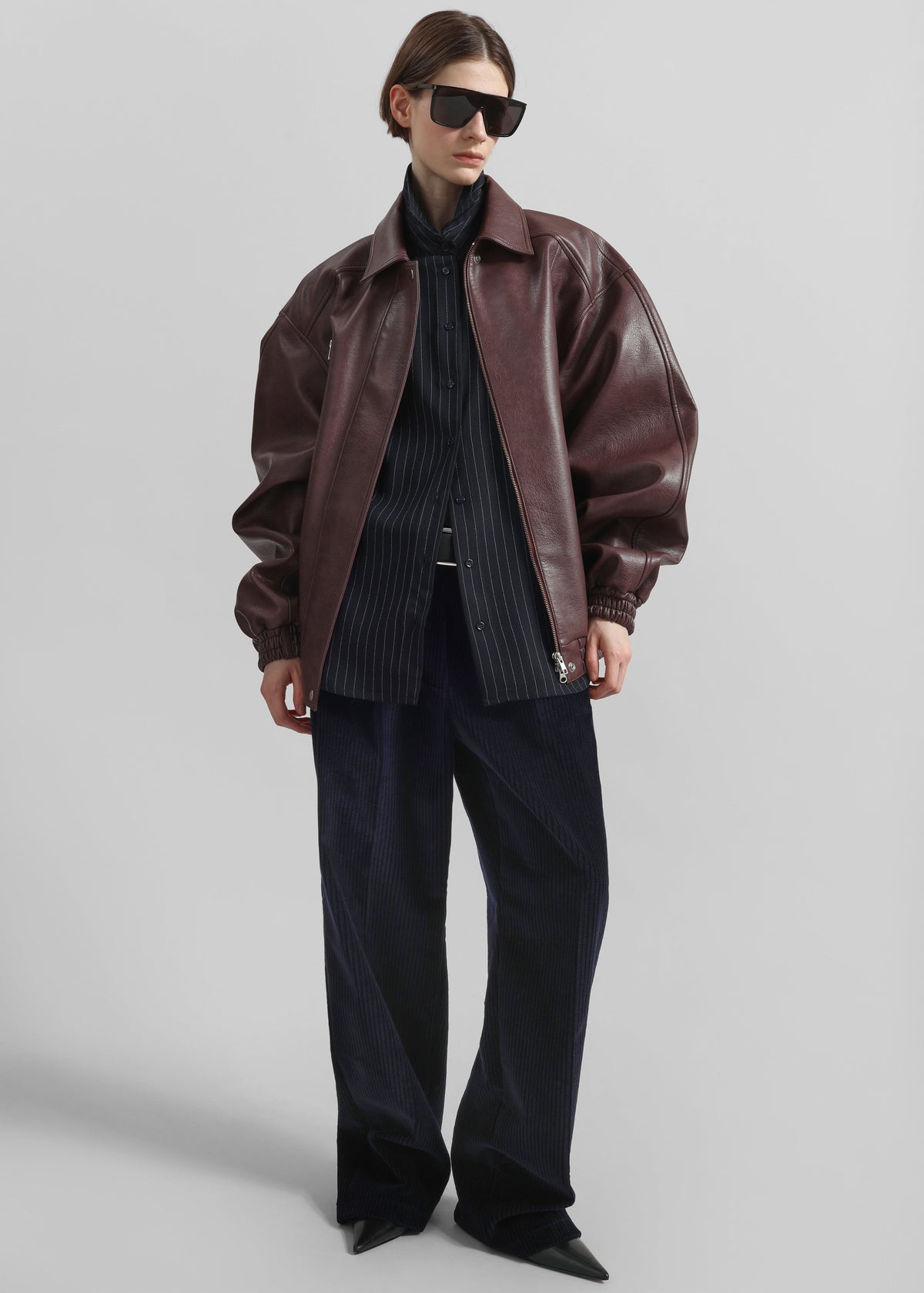 Prescott Faux Leather Jacket - Burgundy – view 4 of 8