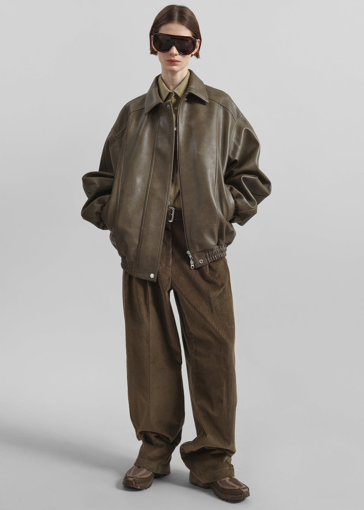 Prescott Faux Leather Jacket - Moss Green – view 4 of 7