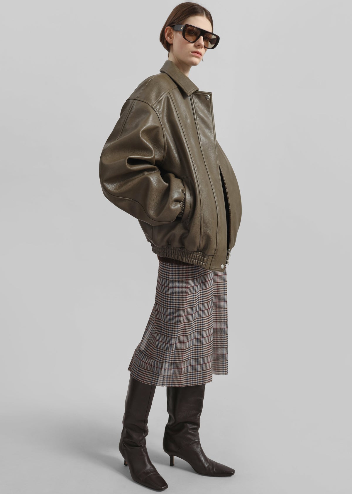 Prescott Faux Leather Jacket - Moss Green – view 2 of 7