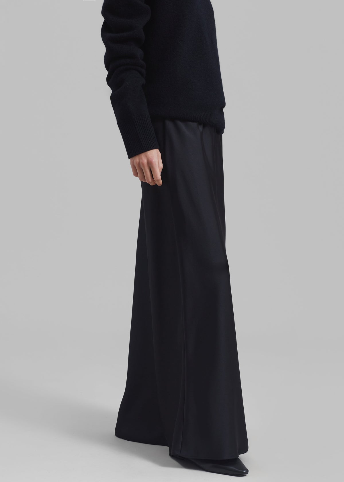 Priscilla Maxi Satin Skirt - Black – view 3 of 7
