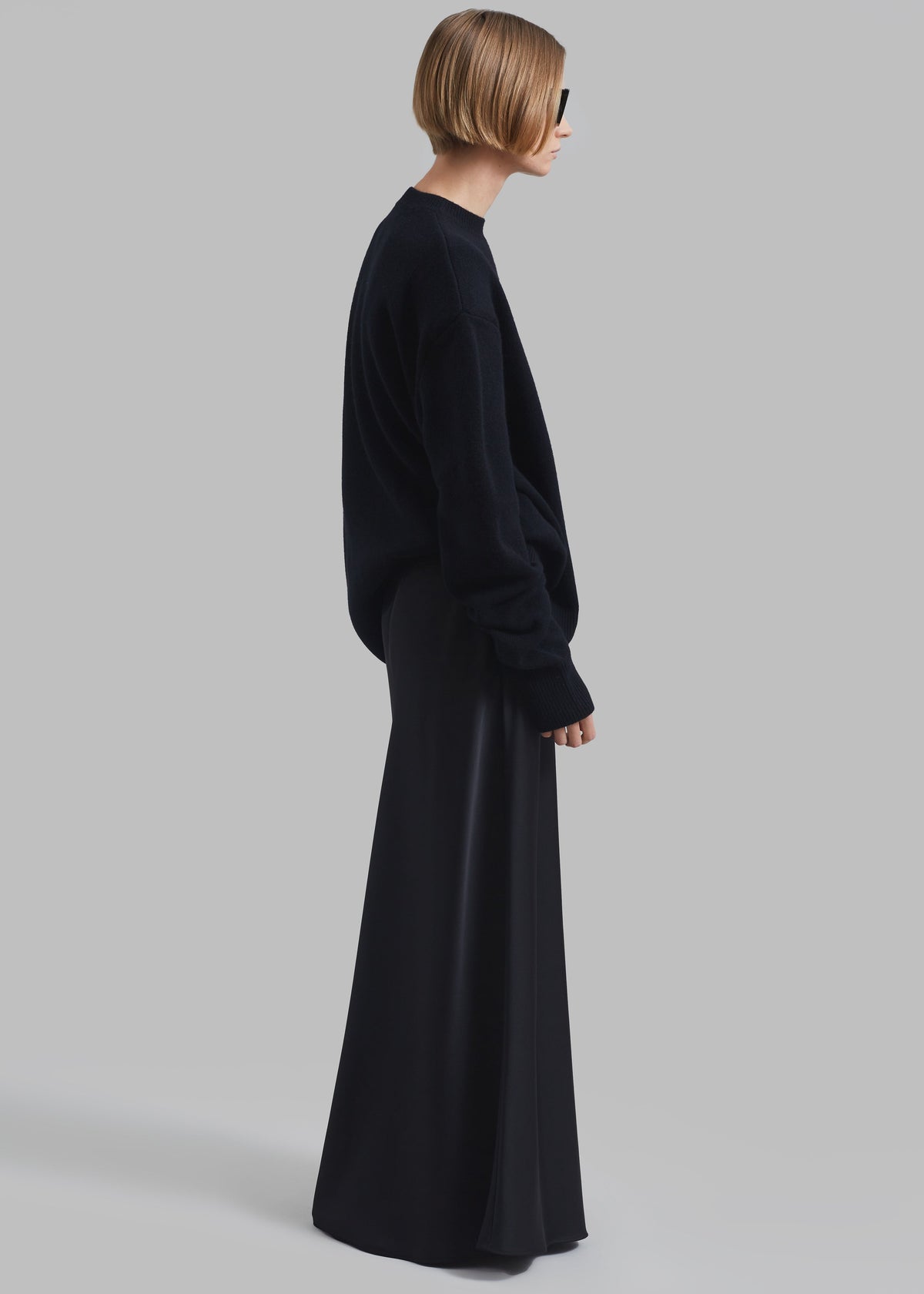 Priscilla Maxi Satin Skirt - Black – view 6 of 7