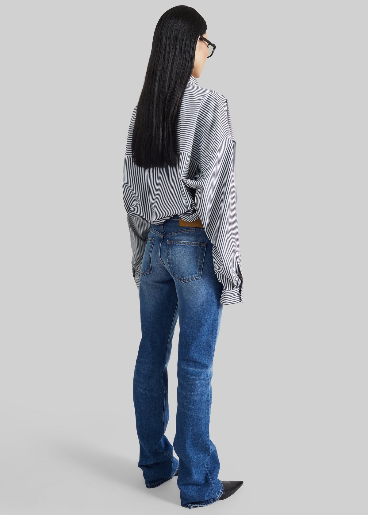 Quillan Button-Down Shirt - White/Black Stripe – view 8 of 9