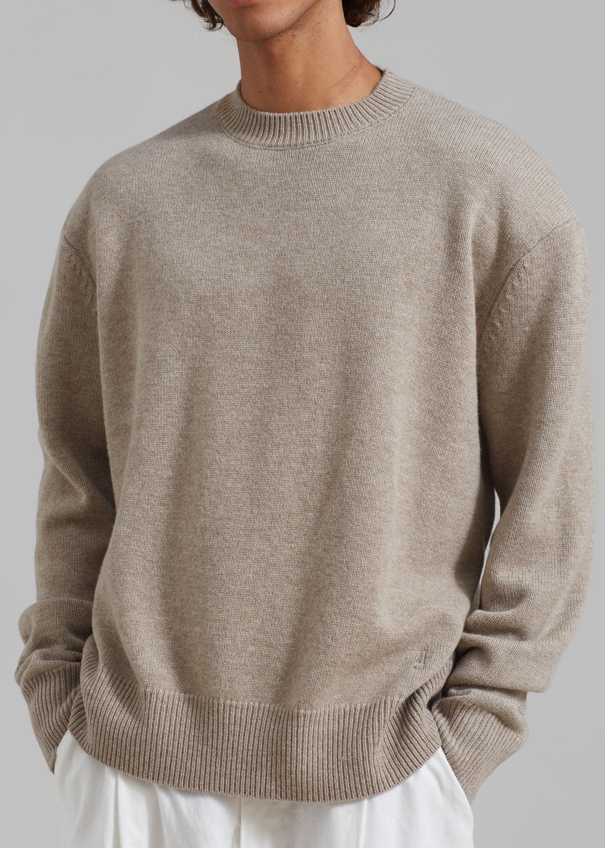 Quinton Crew Neck Sweater - Beige Melange – view 9 of 12