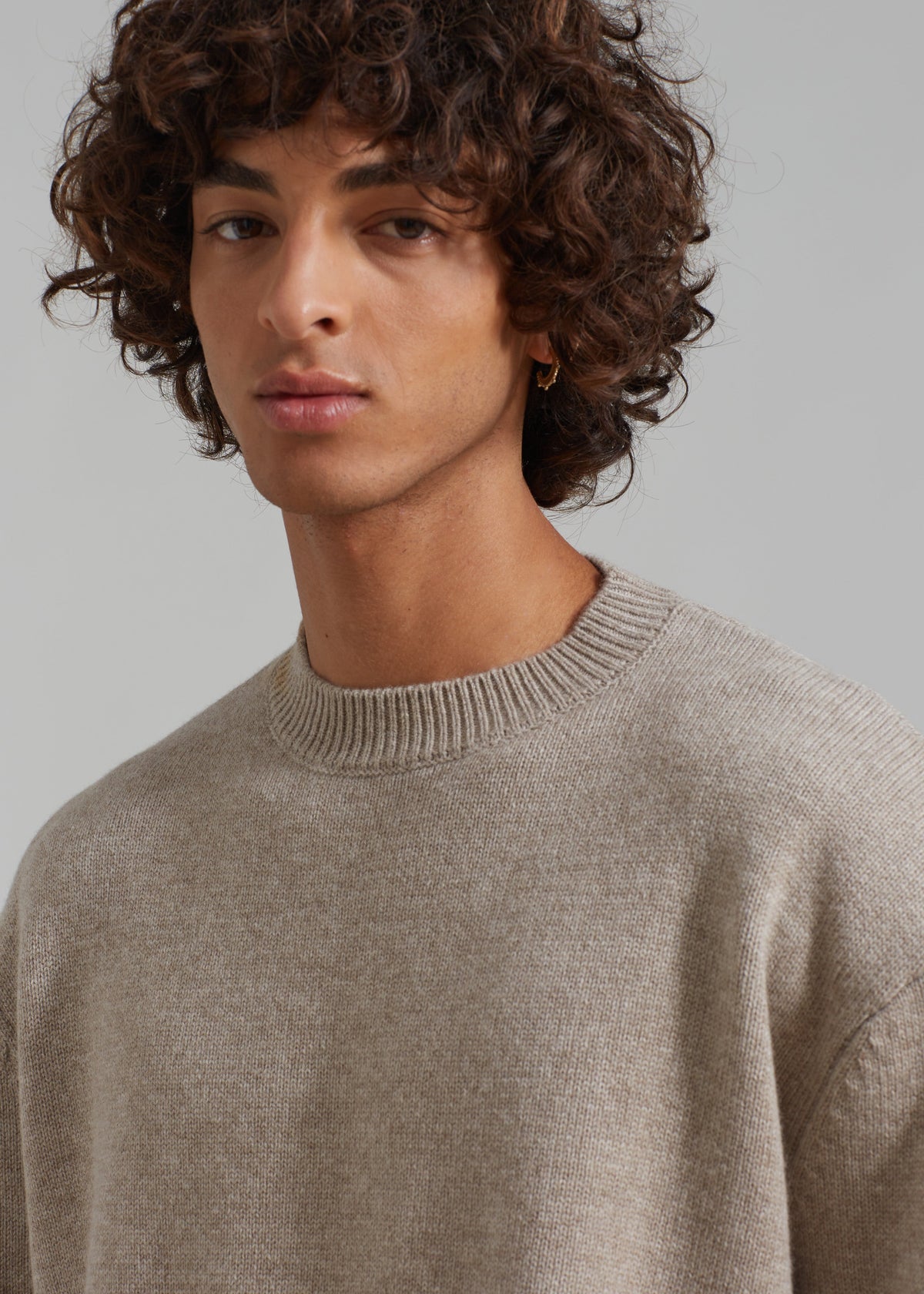 Quinton Crew Neck Sweater - Beige Melange – view 10 of 12