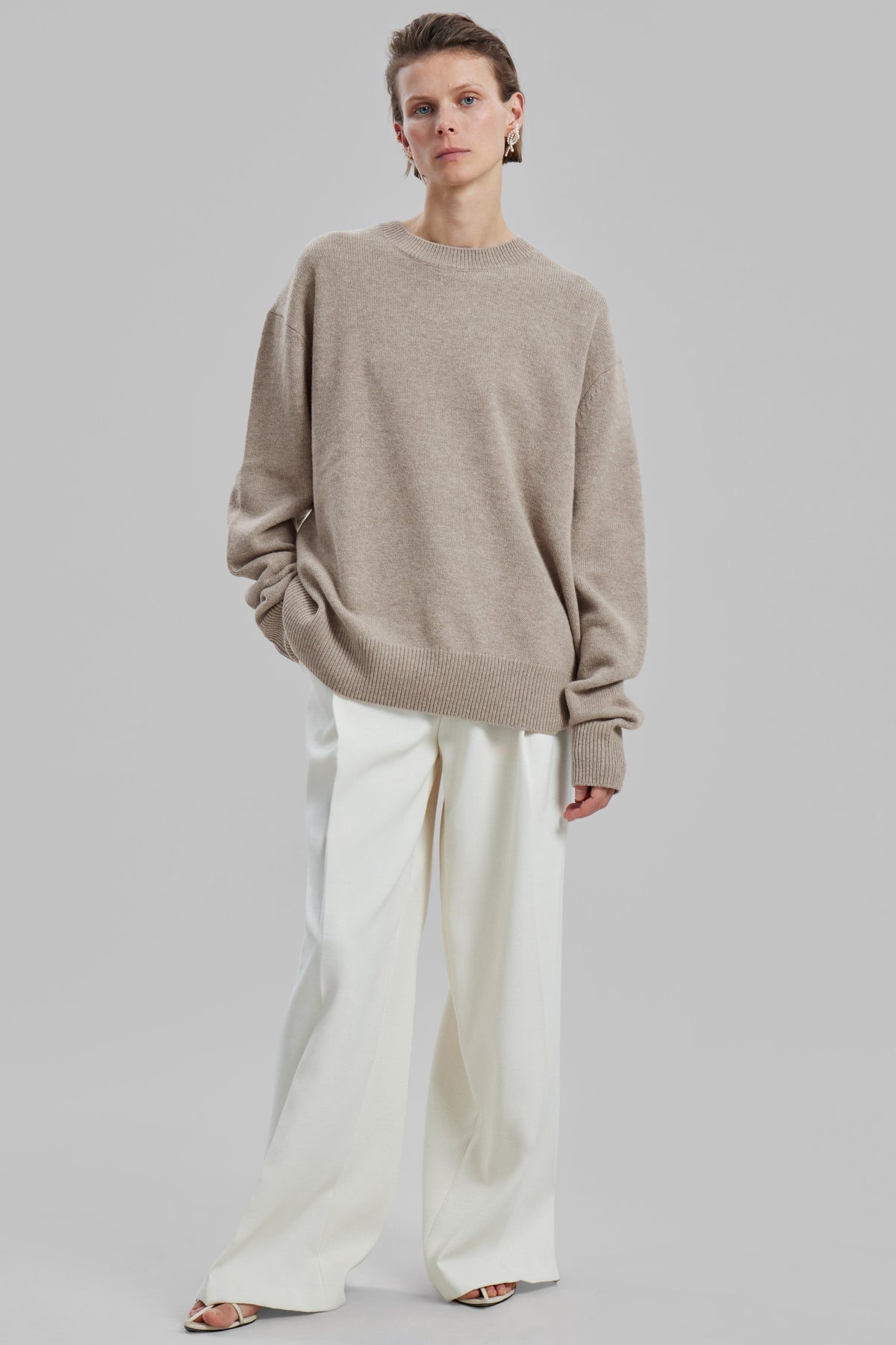 Quinton Crew Neck Sweater - Beige Melange – view 2 of 12