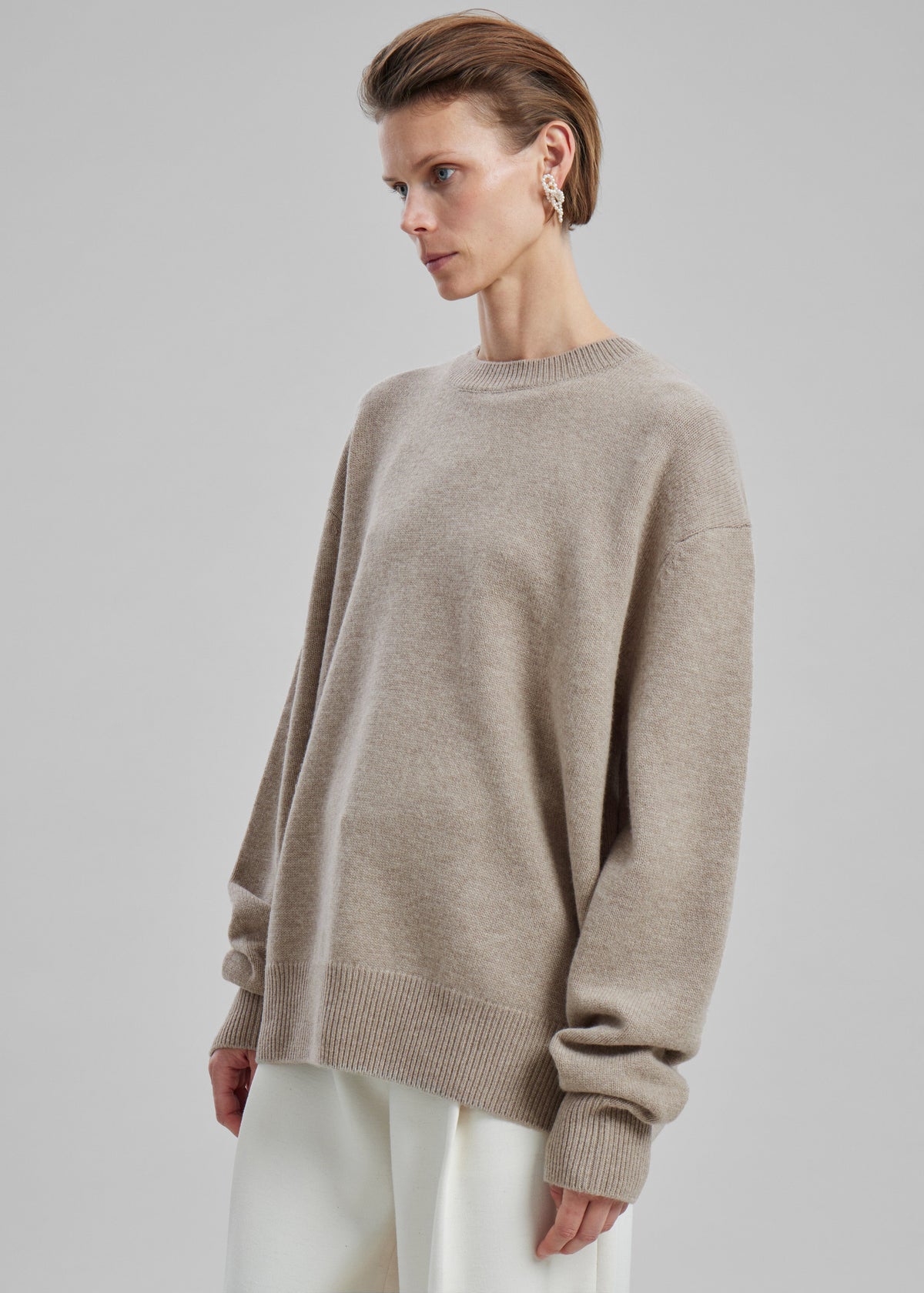 Quinton Crew Neck Sweater - Beige Melange – view 4 of 12