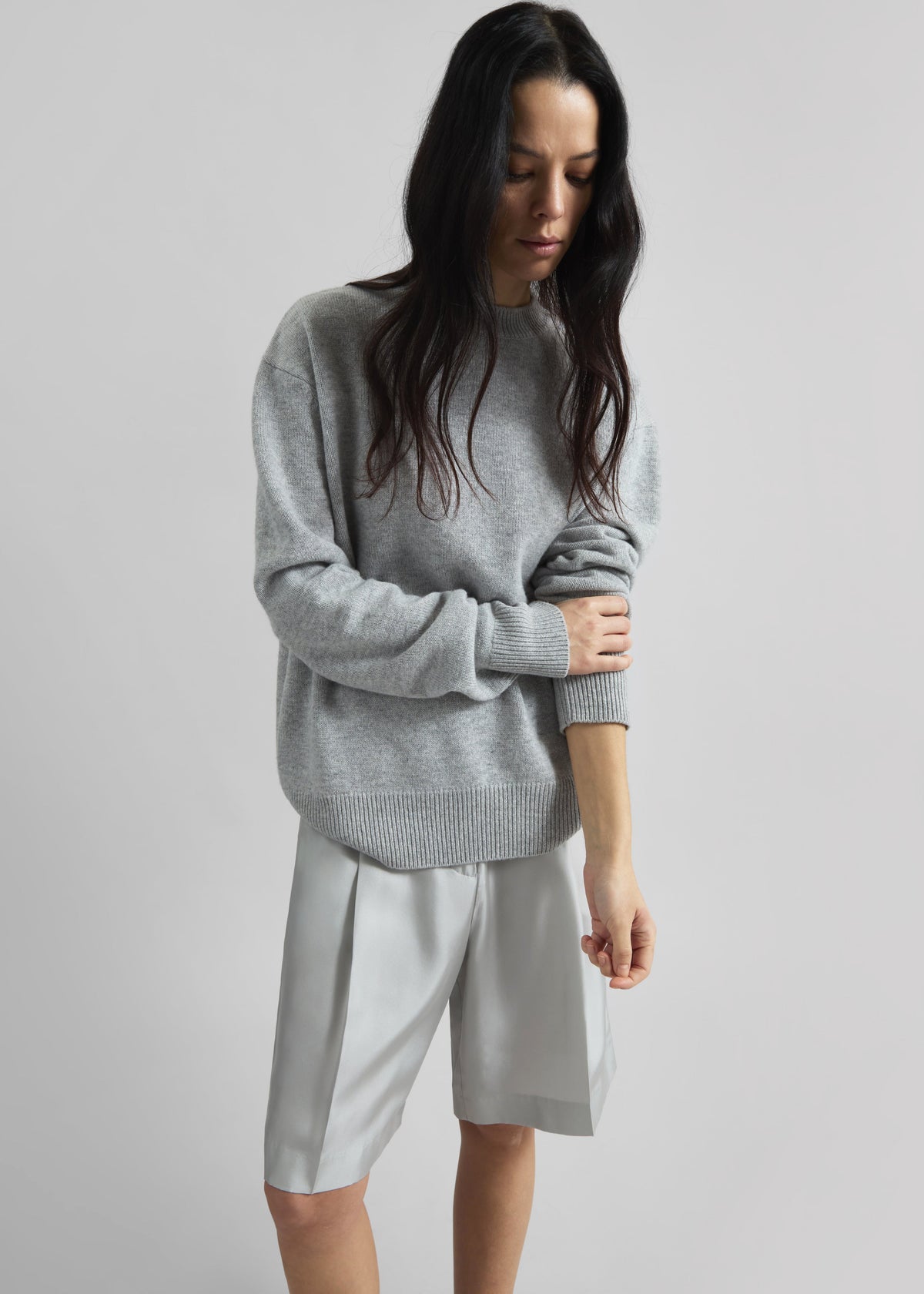 Quinton Crew Neck Sweater - Light Grey – view 2 of 15