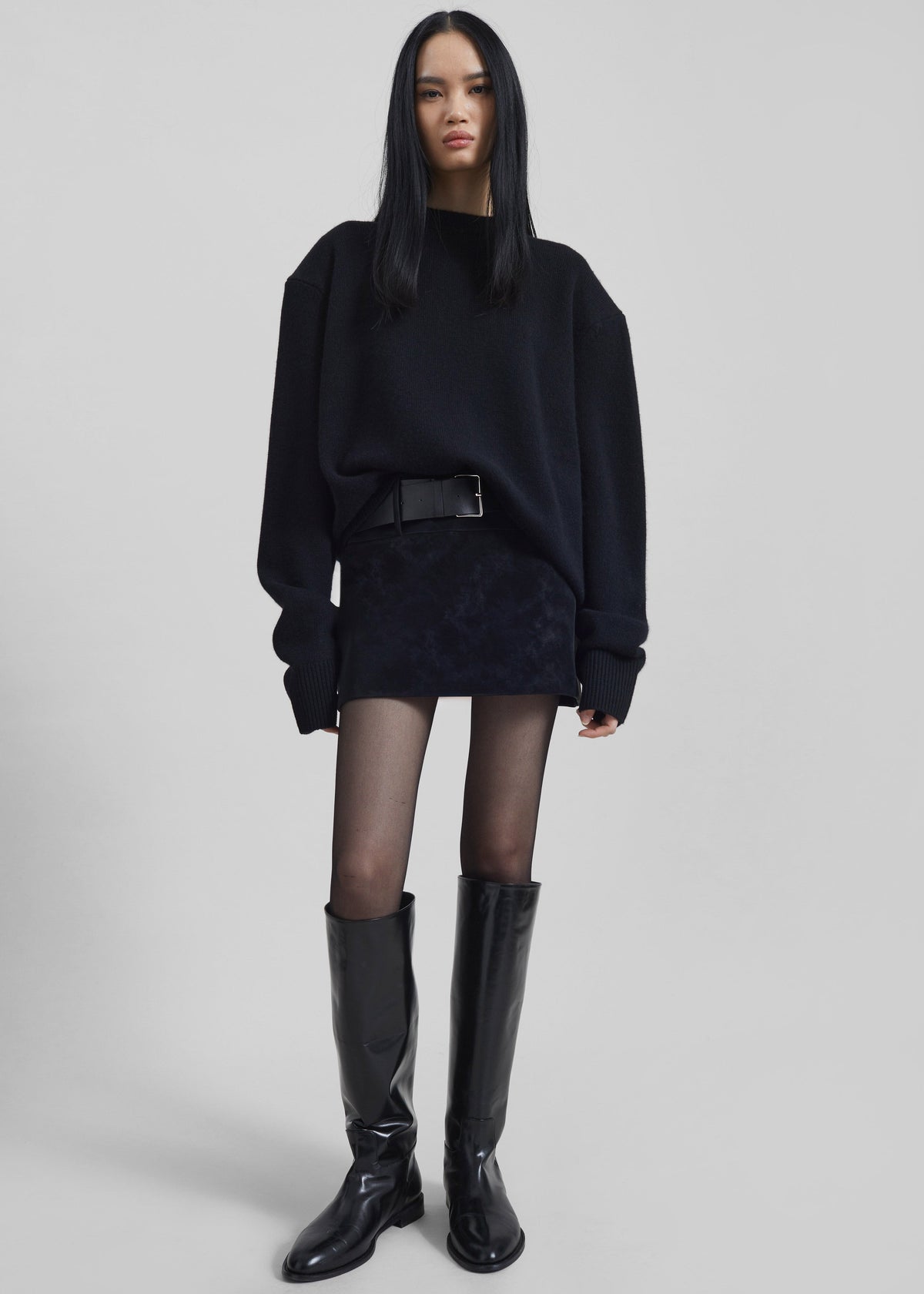 Rafaela Padded Knit Sweater - Black – view 2 of 7