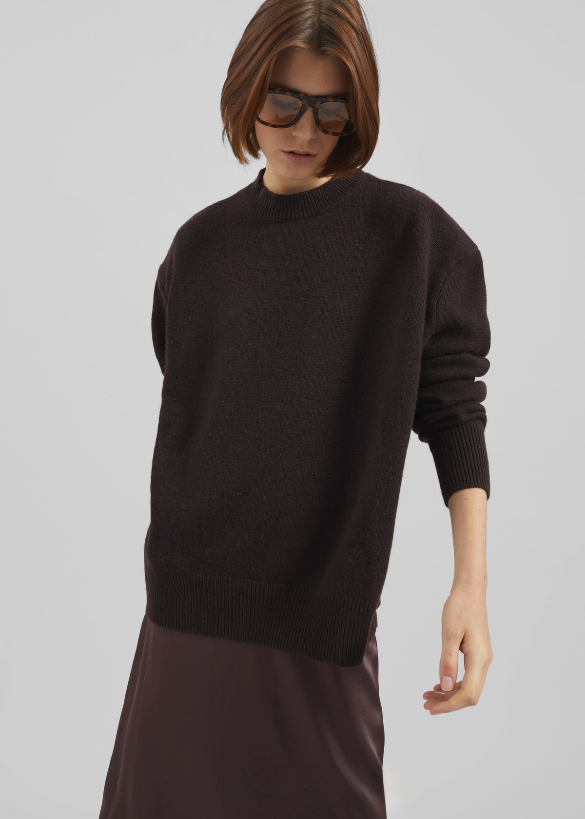 Rafaela Padded Knit Sweater - Dark Brown – view 2 of 8