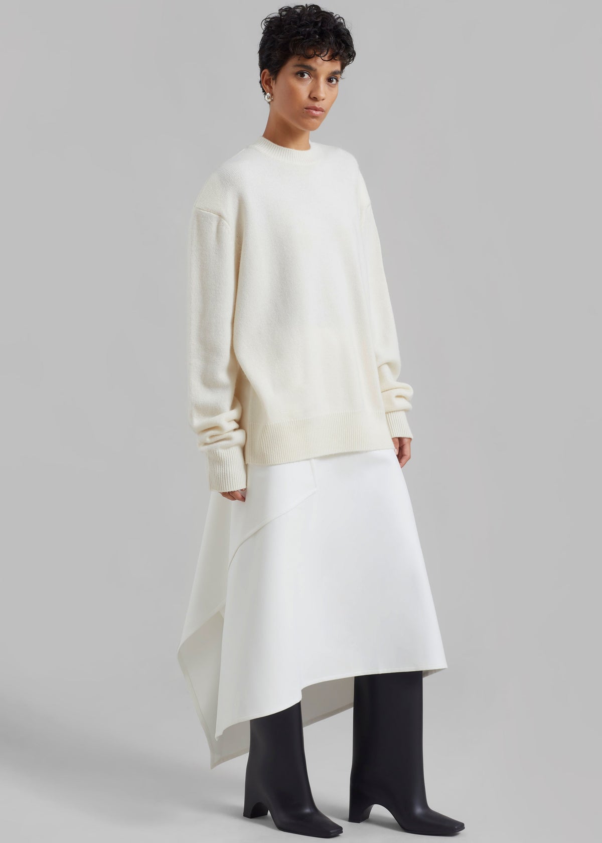Rafaela Padded Knit Sweater - Ivory – view 2 of 10