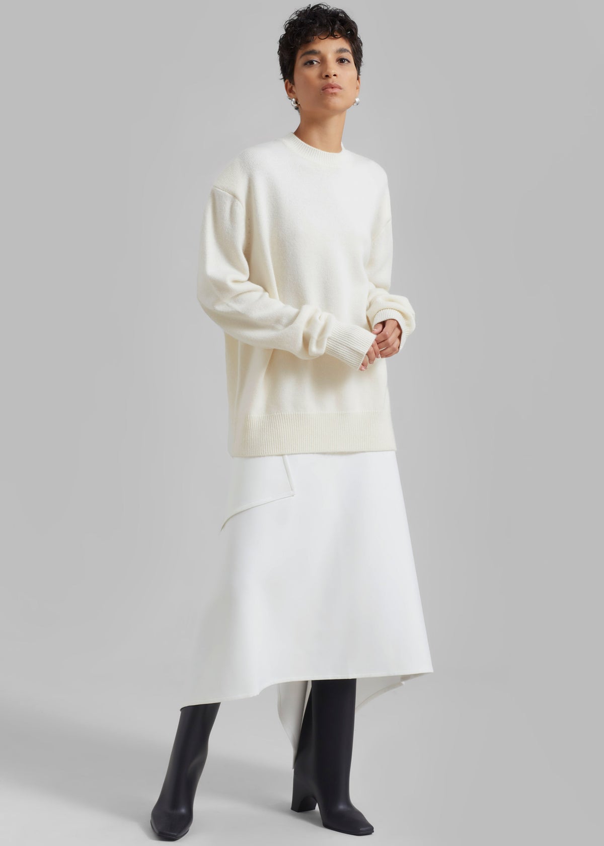 Rafaela Padded Knit Sweater - Ivory – view 7 of 10