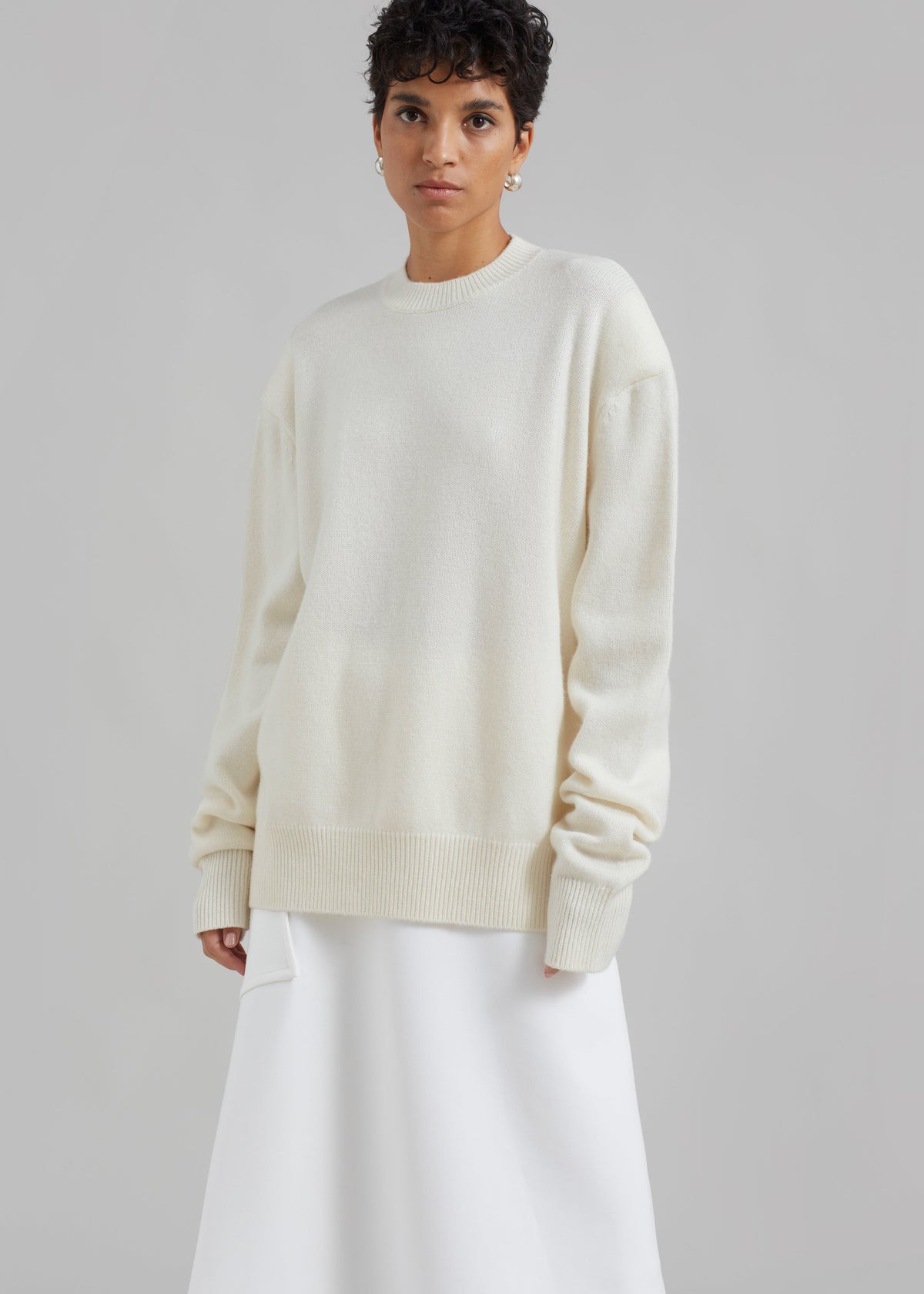 Rafaela Padded Knit Sweater - Ivory – view 4 of 10