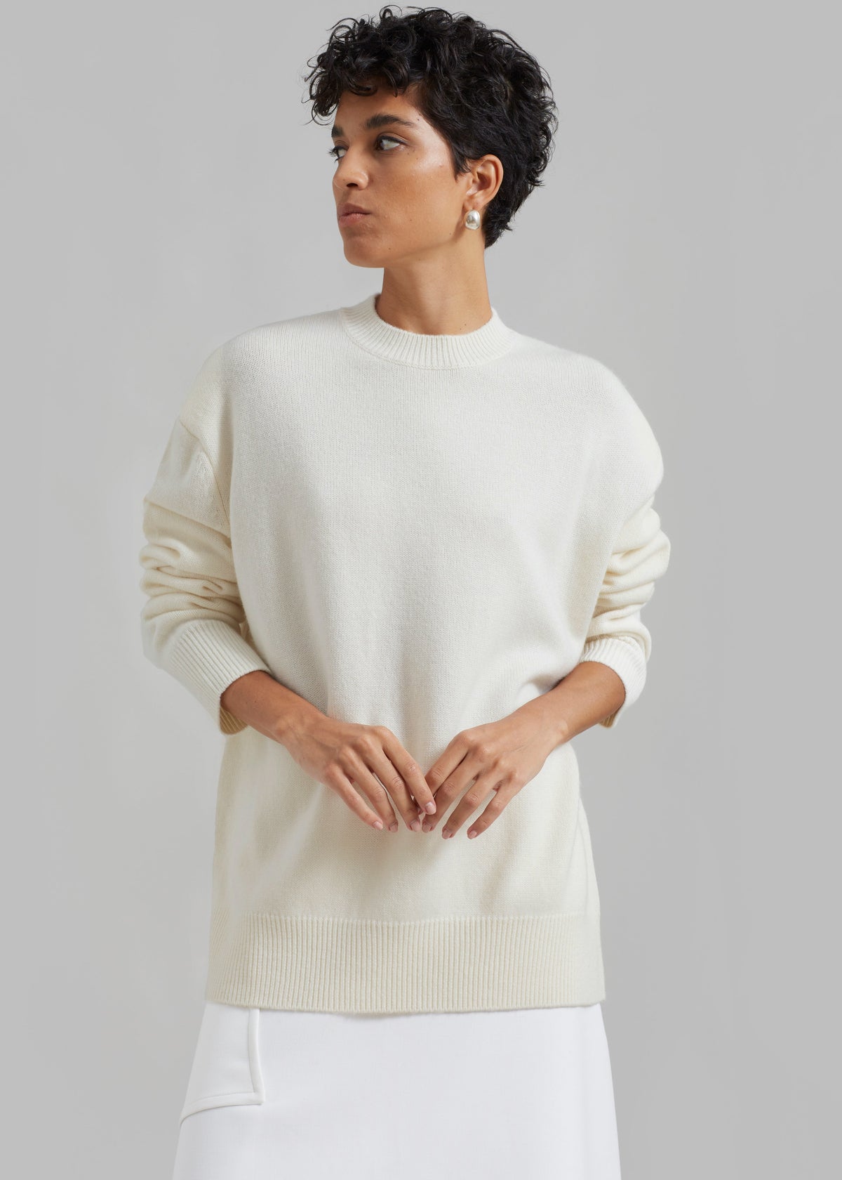Rafaela Padded Knit Sweater - Ivory – view 8 of 10