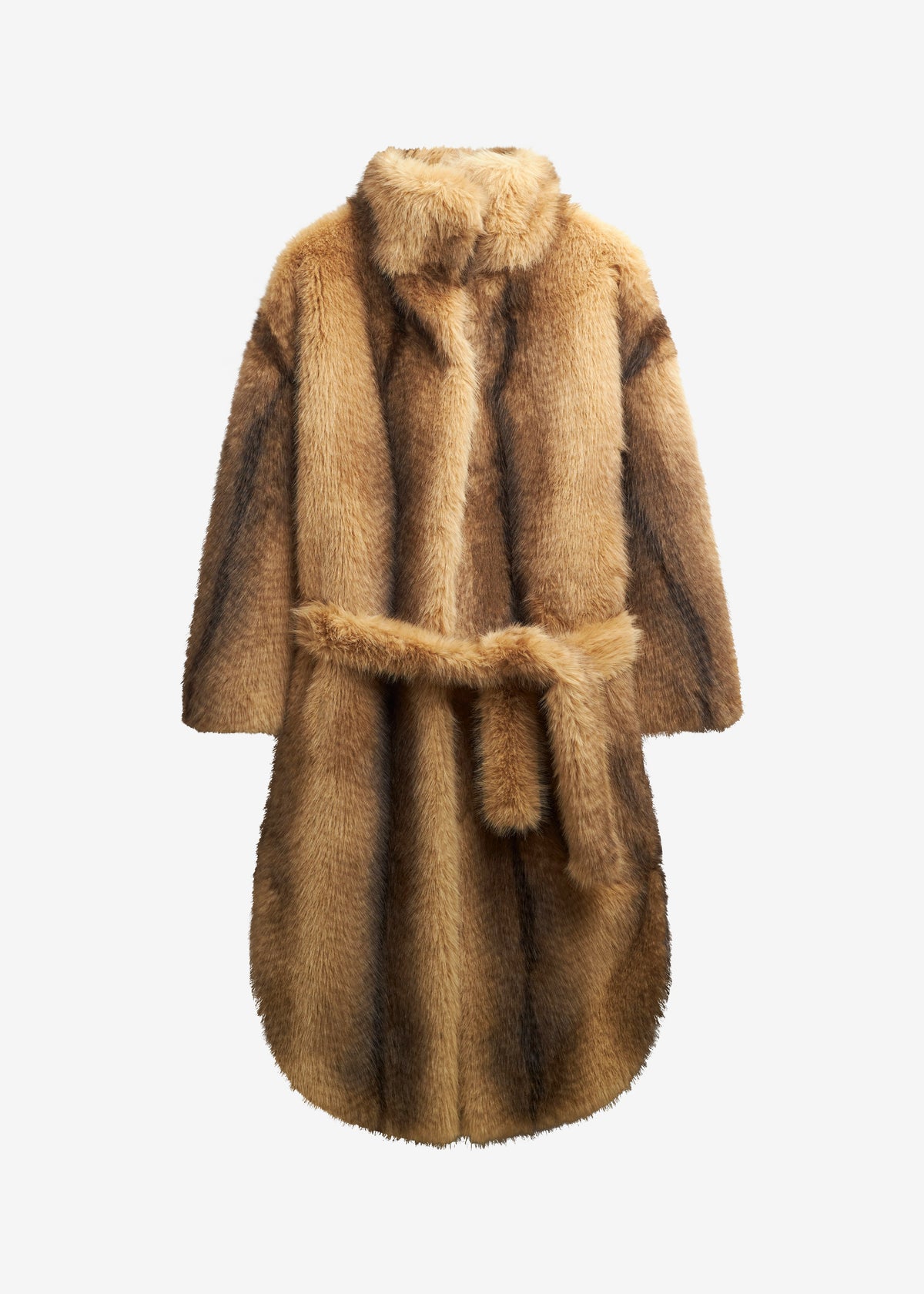 Ravello Faux Fur Robe Coat - Beige/Brown – view 9 of 9