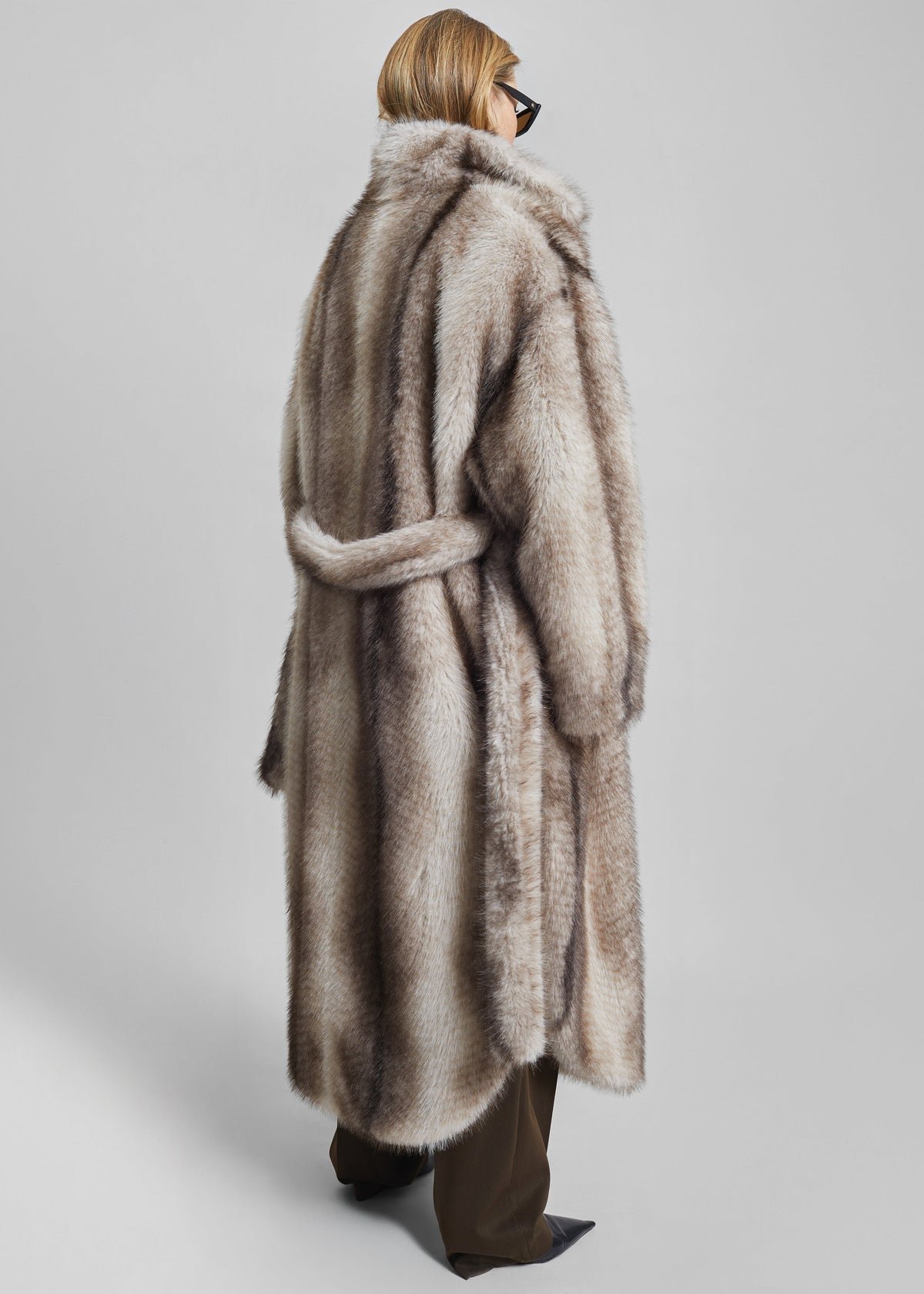 Ravello Faux Fur Robe Coat - Grey – view 11 of 12