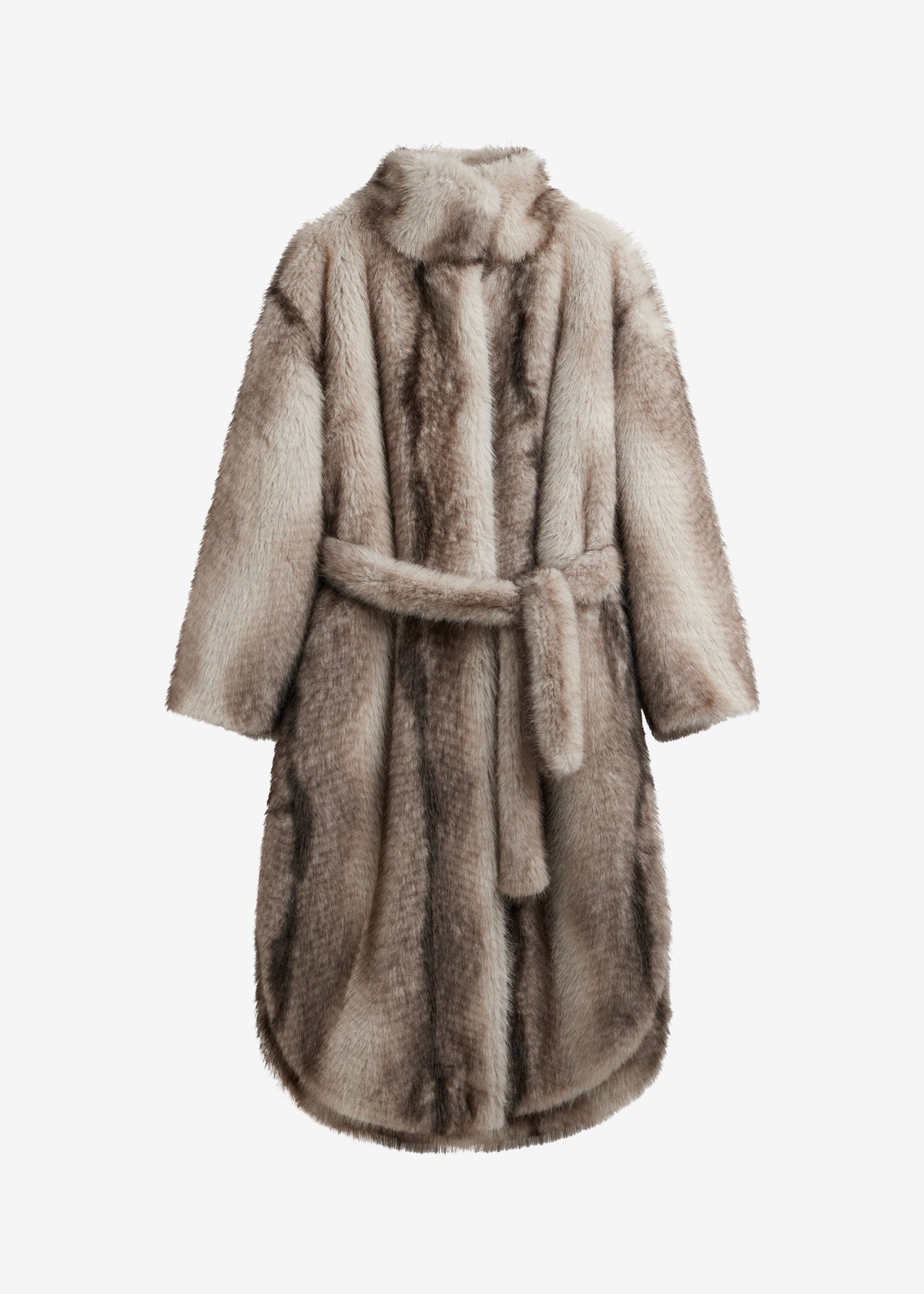 Ravello Faux Fur Robe Coat - Grey – view 12 of 12