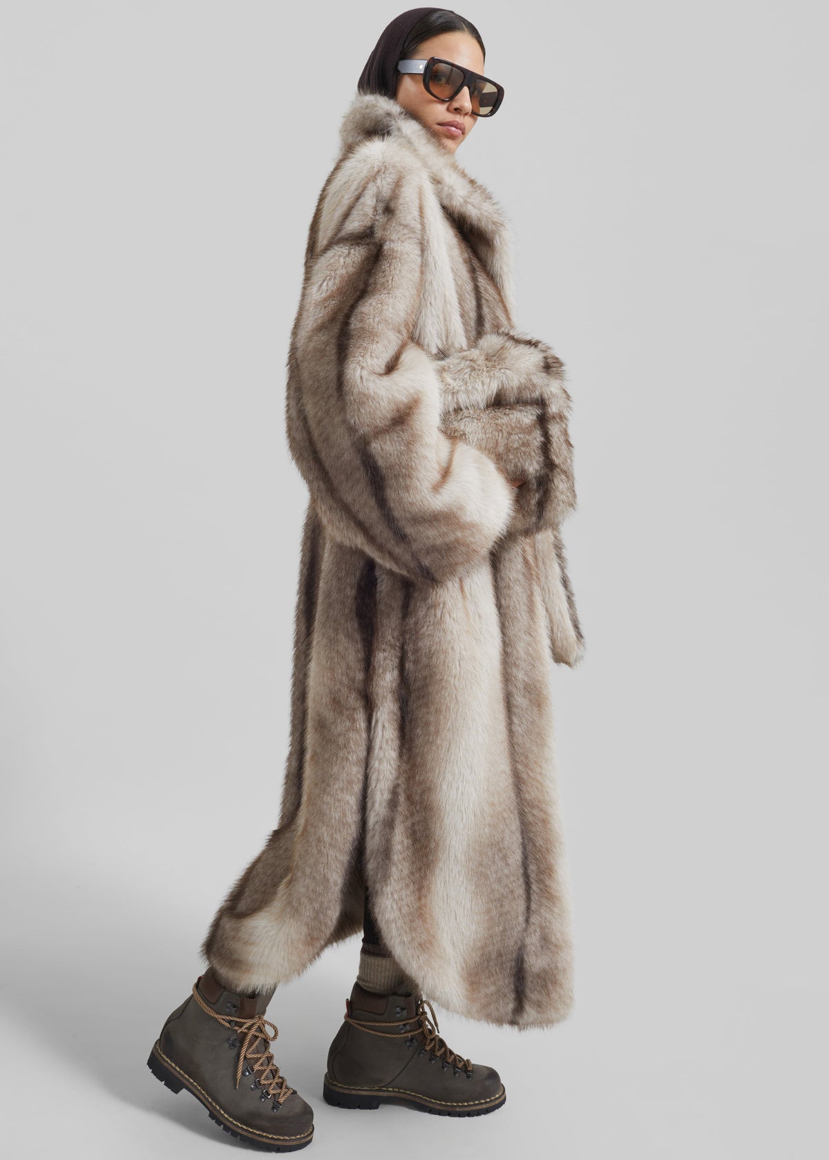 Ravello Faux Fur Robe Coat - Grey – view 1 of 12