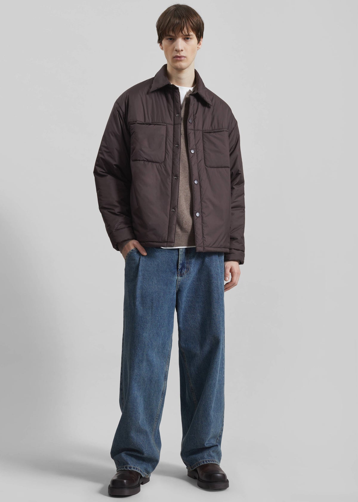 Reffroy Puffer Overshirt - Brown – view 3 of 8