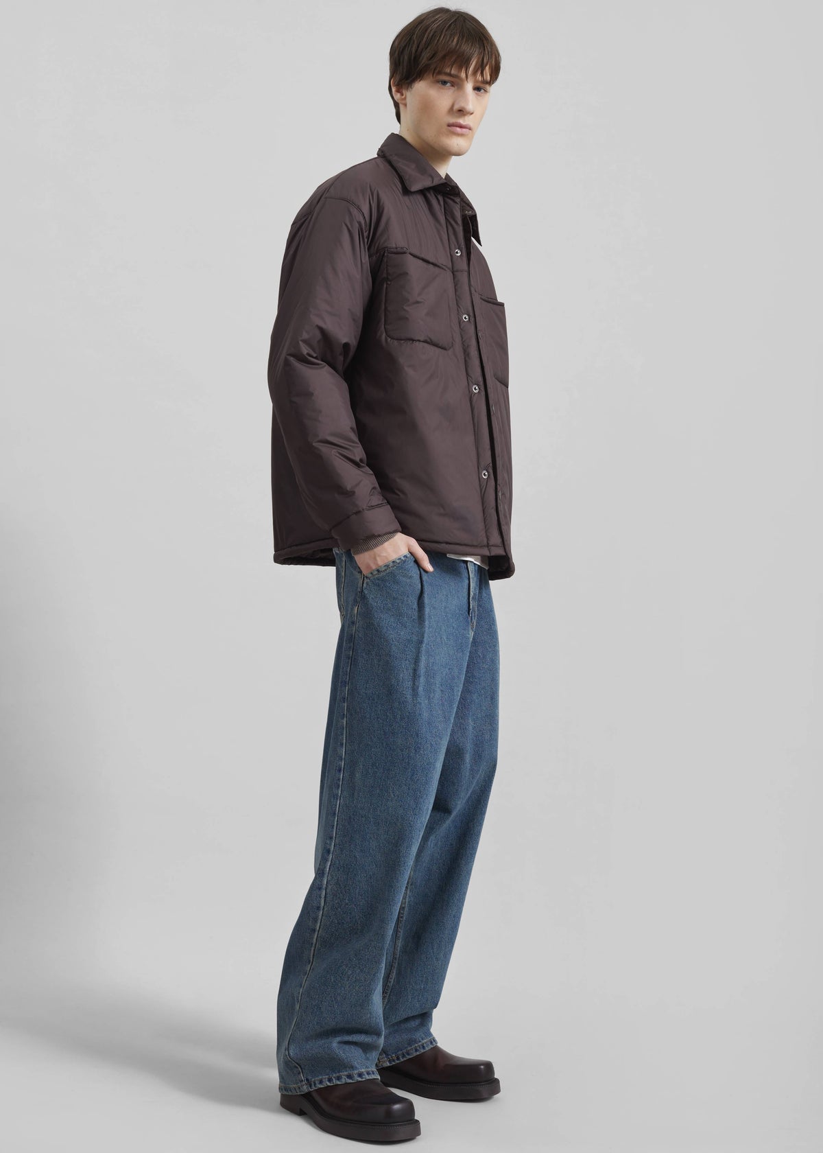 Reffroy Puffer Overshirt - Brown – view 5 of 8