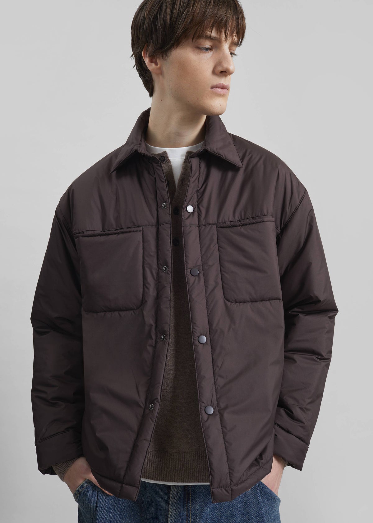 Reffroy Puffer Overshirt - Brown – view 1 of 8