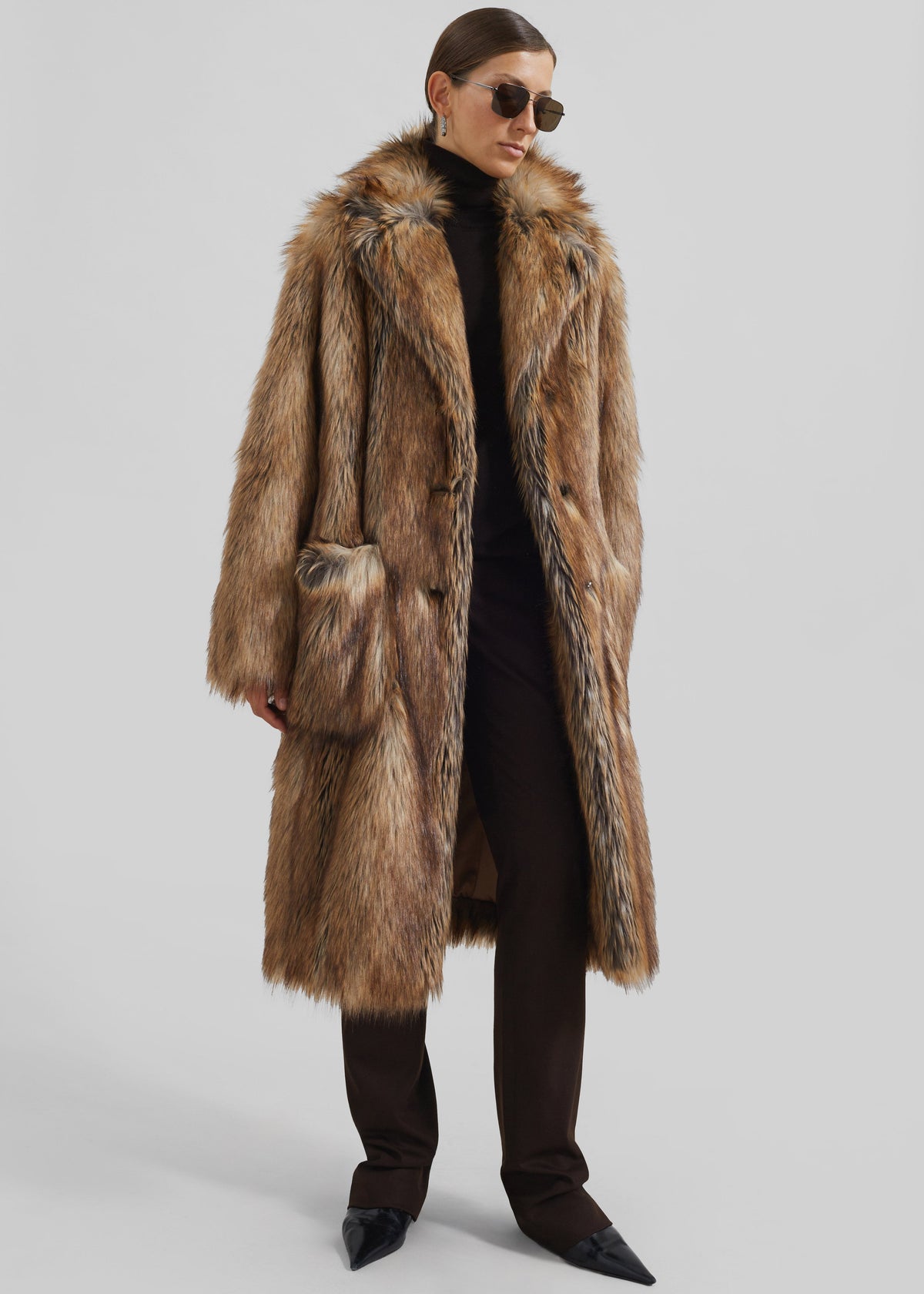 Rella Faux Fur Coat - Camel – view 8 of 10