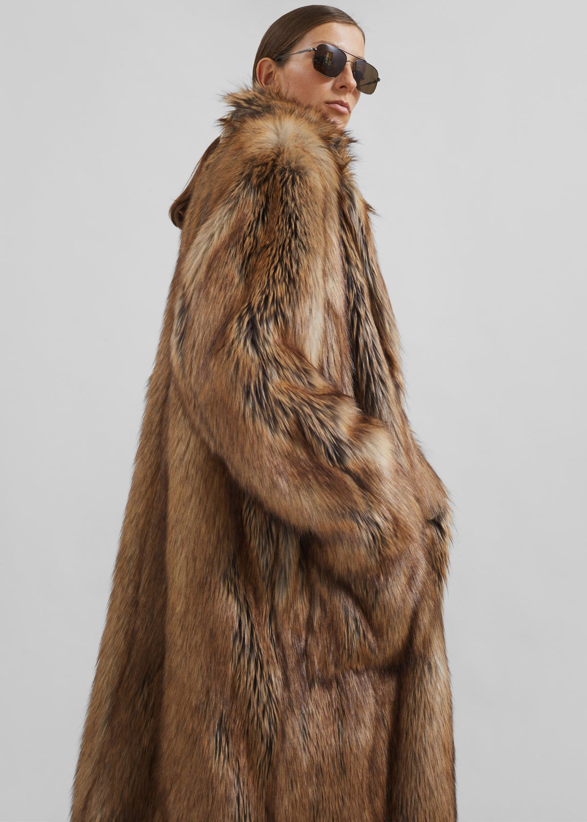 Rella Faux Fur Coat - Camel – view 5 of 10