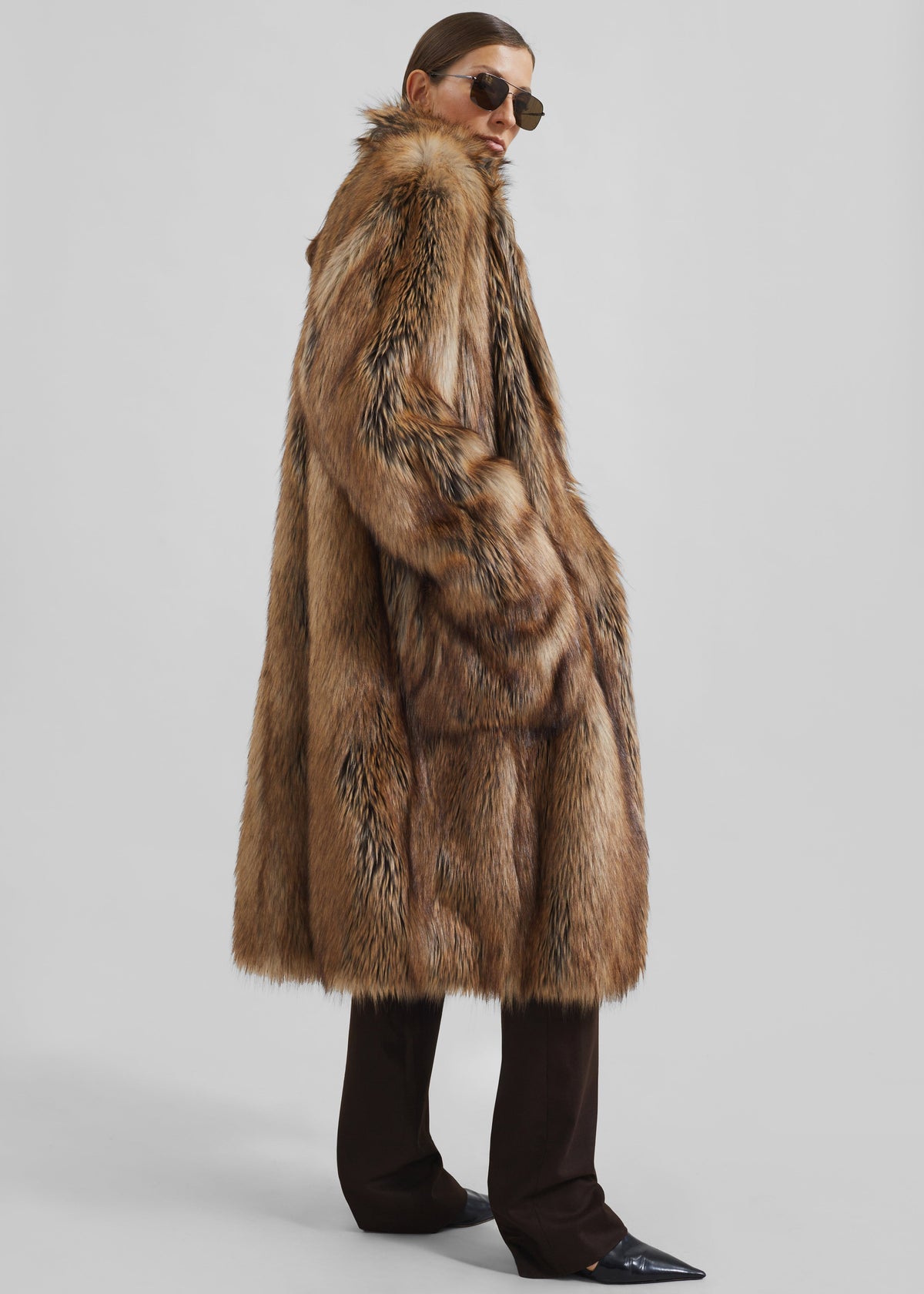 Rella Faux Fur Coat - Camel – view 1 of 10