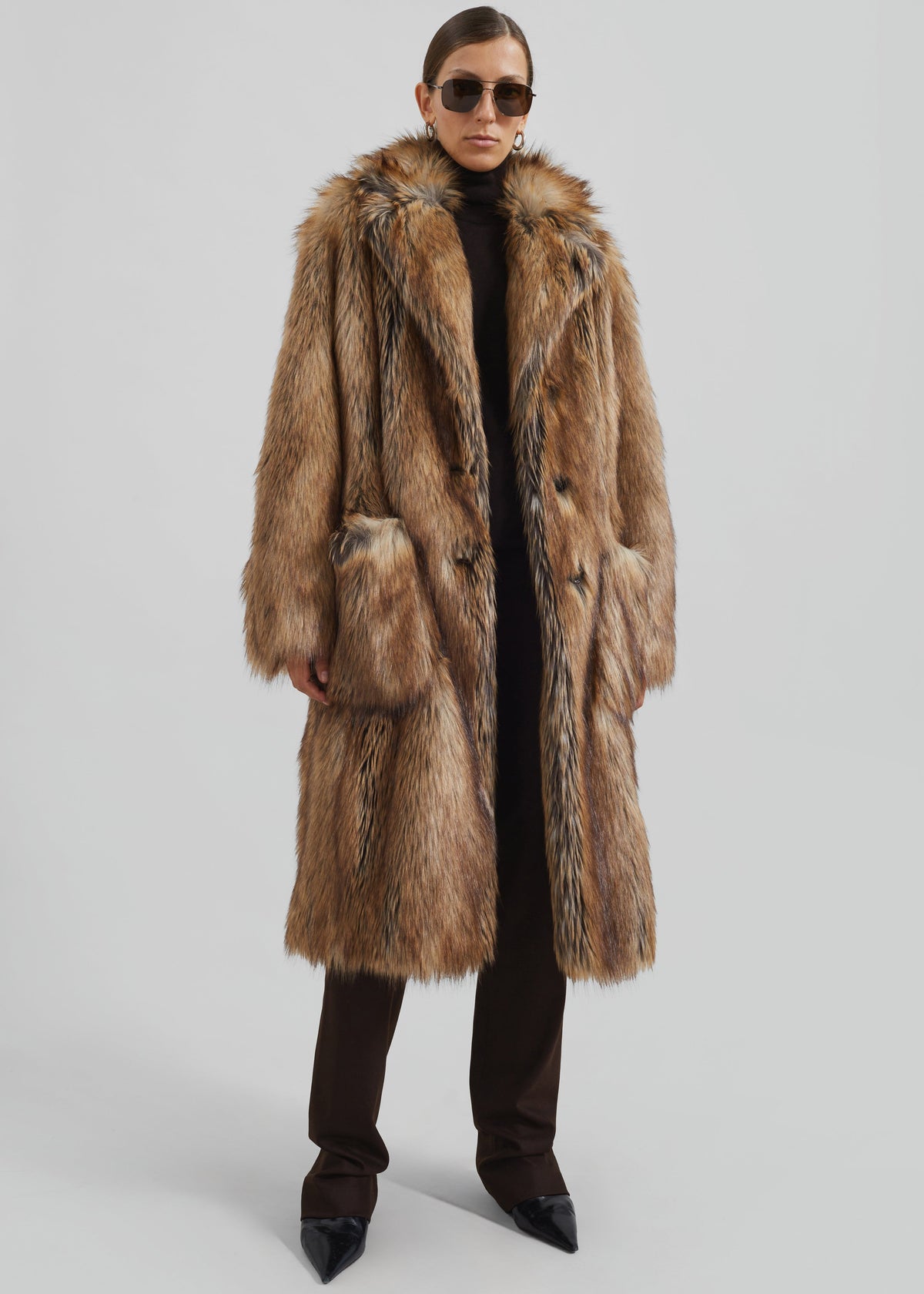 Rella Faux Fur Coat - Camel – view 2 of 10