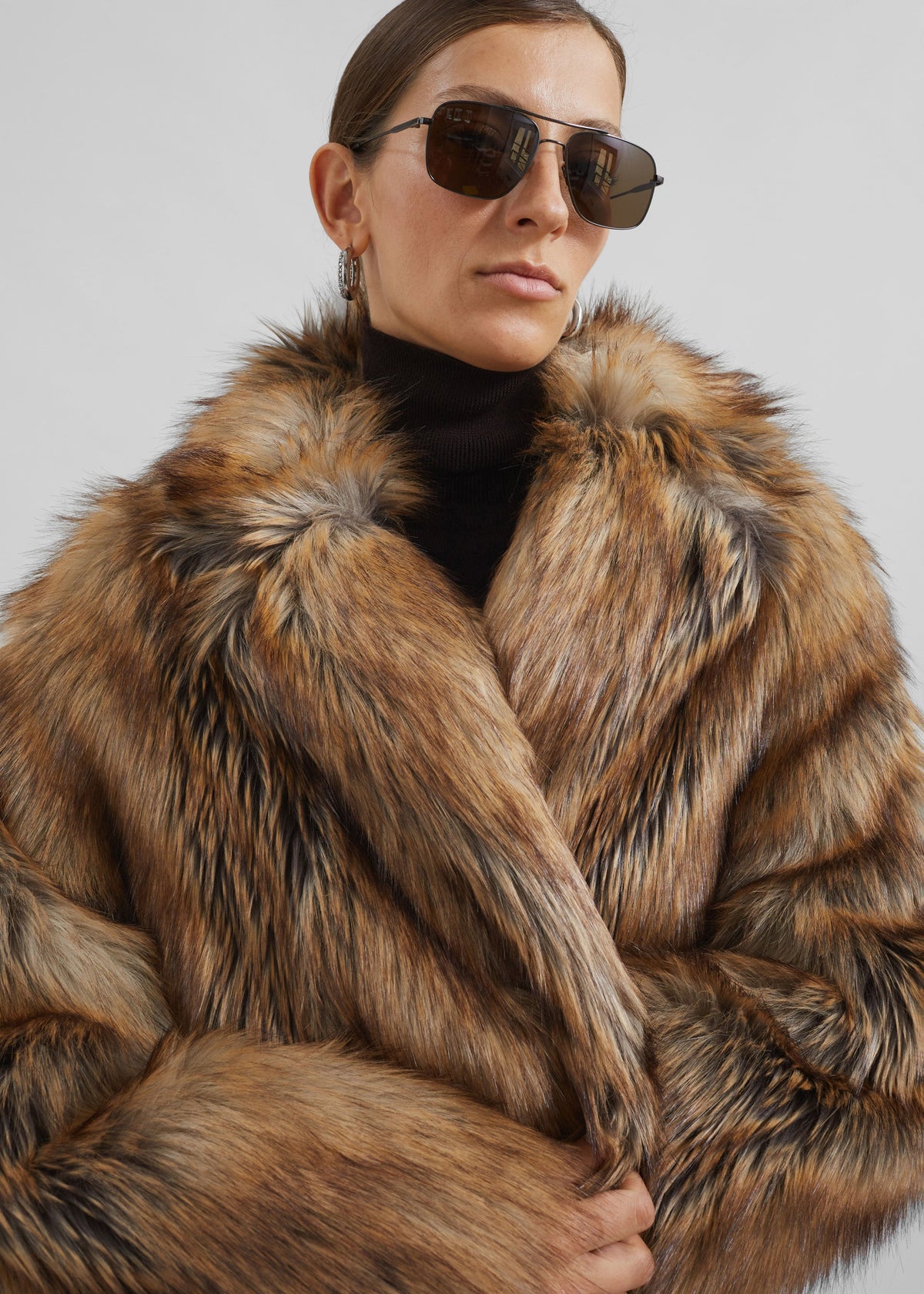 Rella Faux Fur Coat - Camel – view 6 of 10