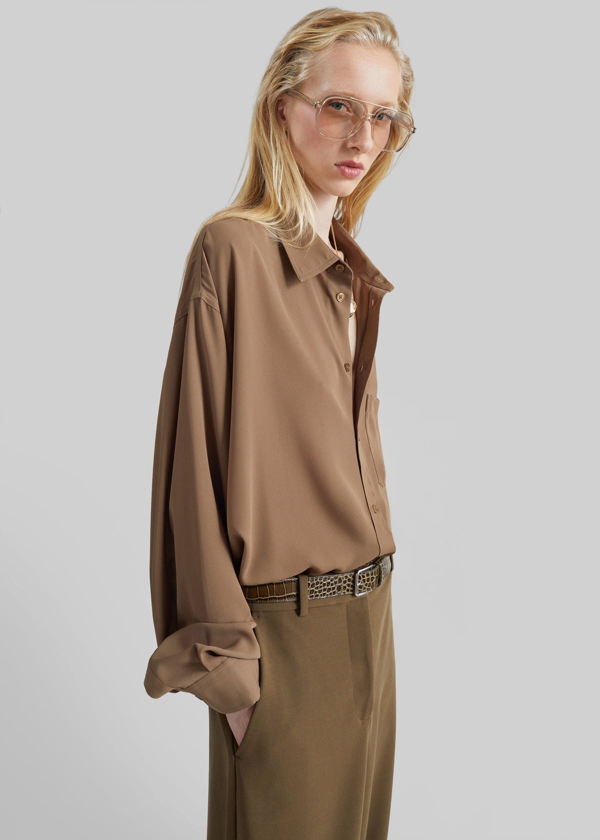 Rema Shirt - Khaki Brown – view 10 of 12