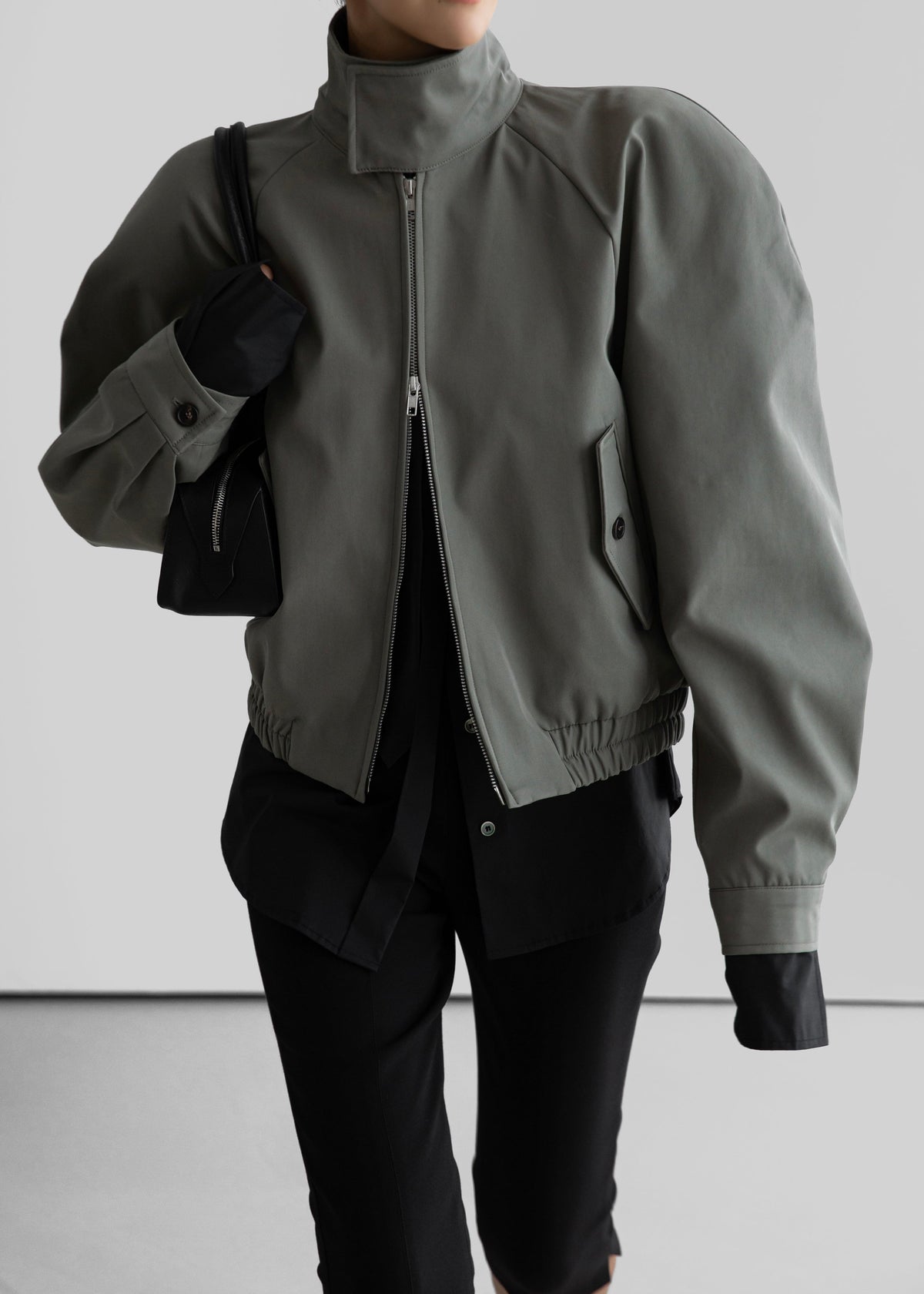 Rennes Curved Blouson Jacket - Sage – view 4 of 10